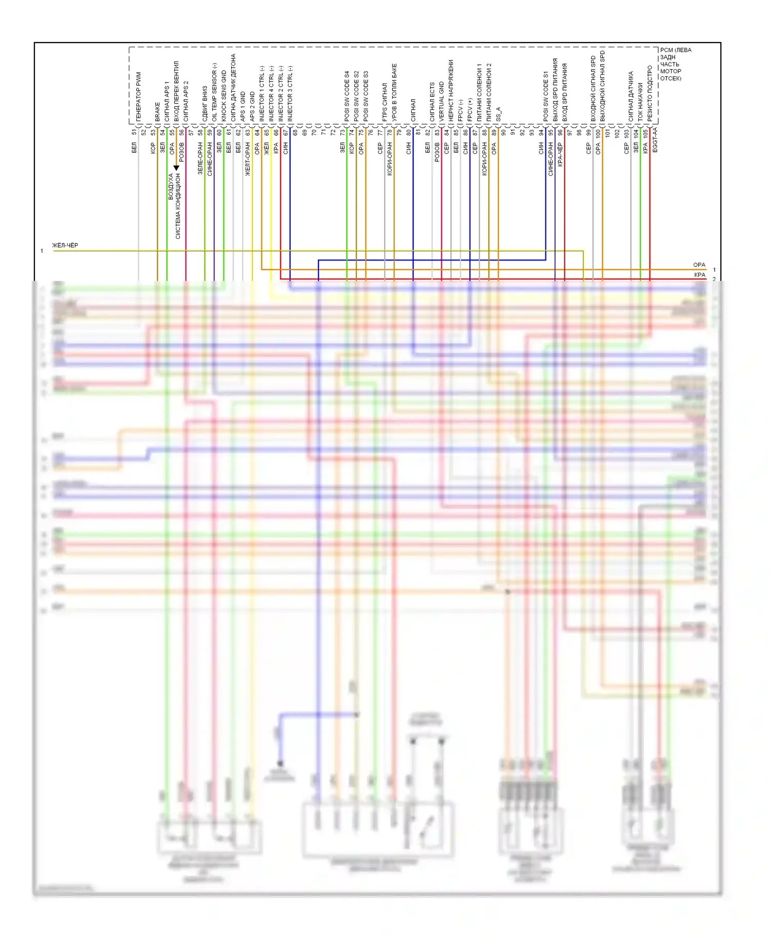 Veloster Hyundai I (2011-2015): Электросхема двигателя 1.6л турбо, автомат коробки передач (5 из 7) 