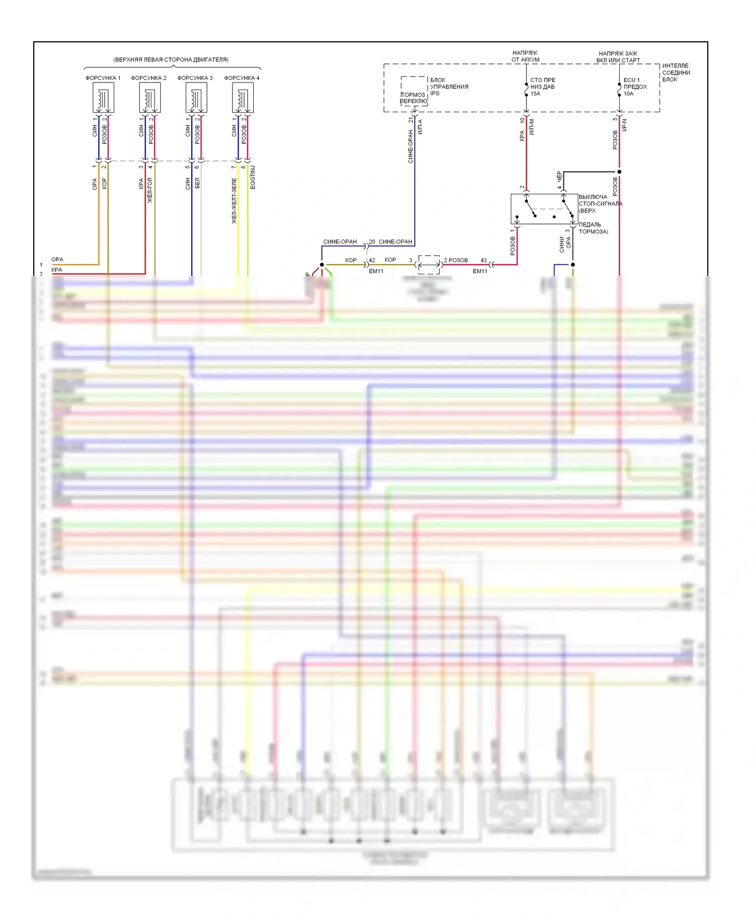 Veloster Hyundai I (2011-2015): Электросхема двигателя 1.6л турбо, автомат коробки передач (6 из 7) 
