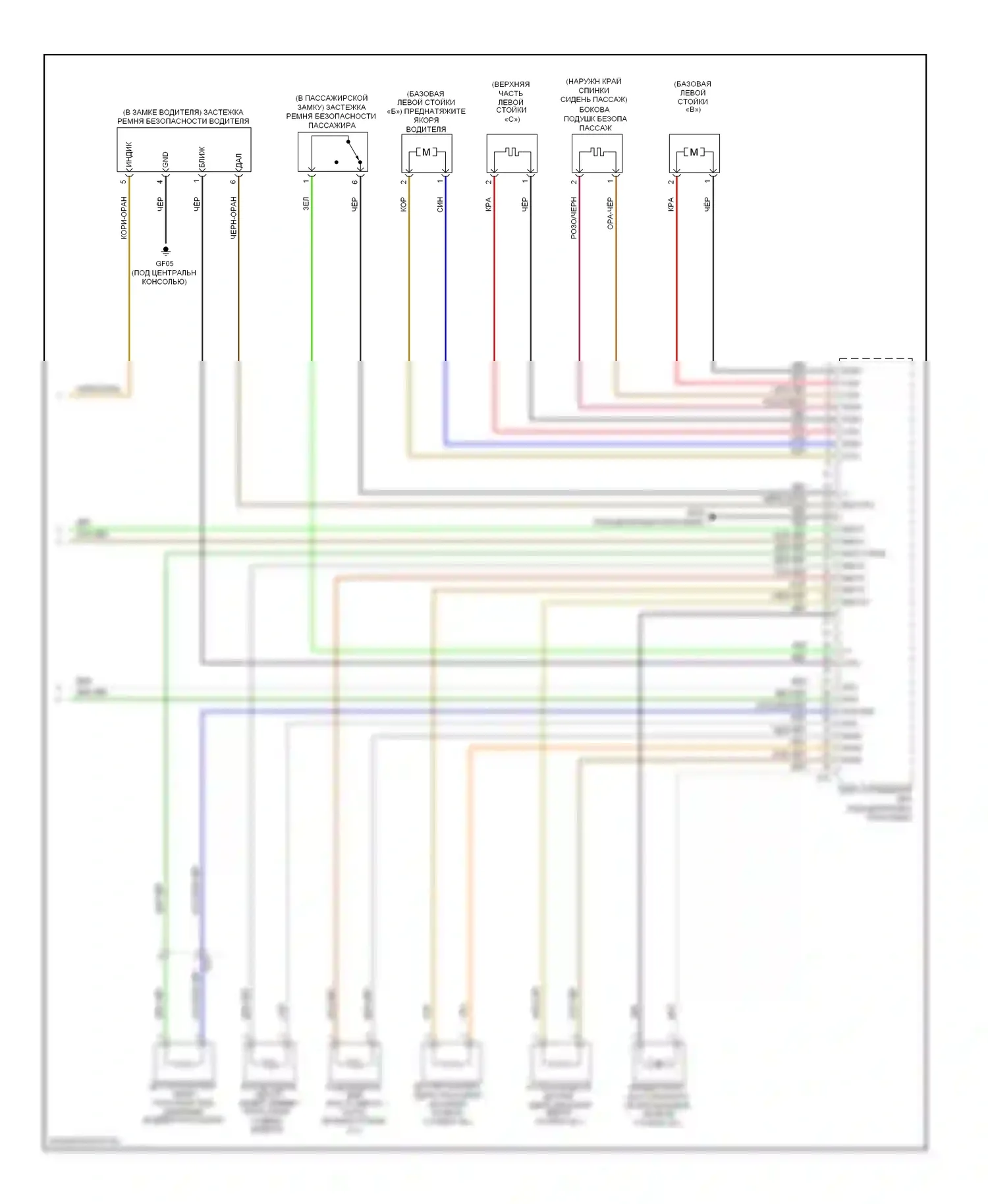 Veloster Hyundai I (2011-2015): Электросхема подушек безопасности, расширенная (3 из 3) 