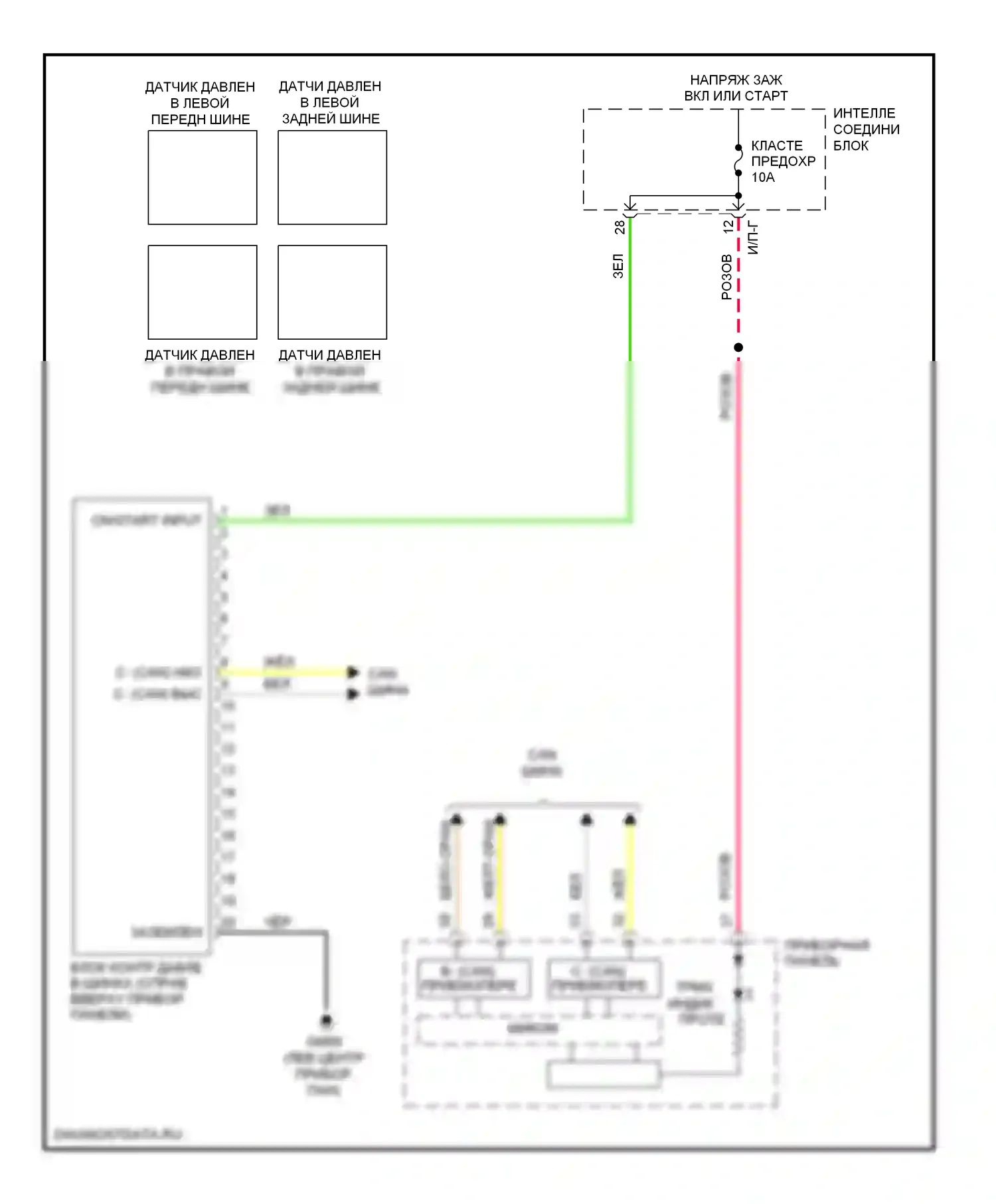 Veloster Hyundai I (2011-2015): Электросхема контроля давления в шинах 