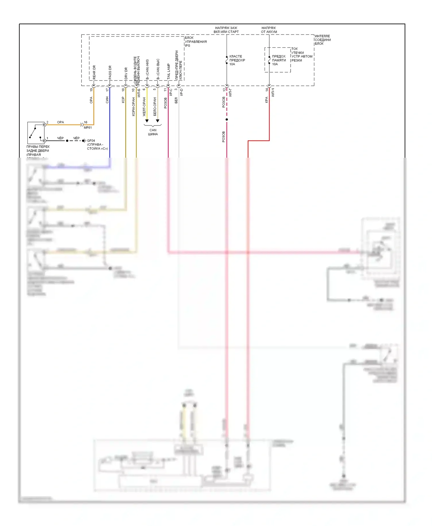 Veloster Hyundai I (2011-2015): Электросхема утора 