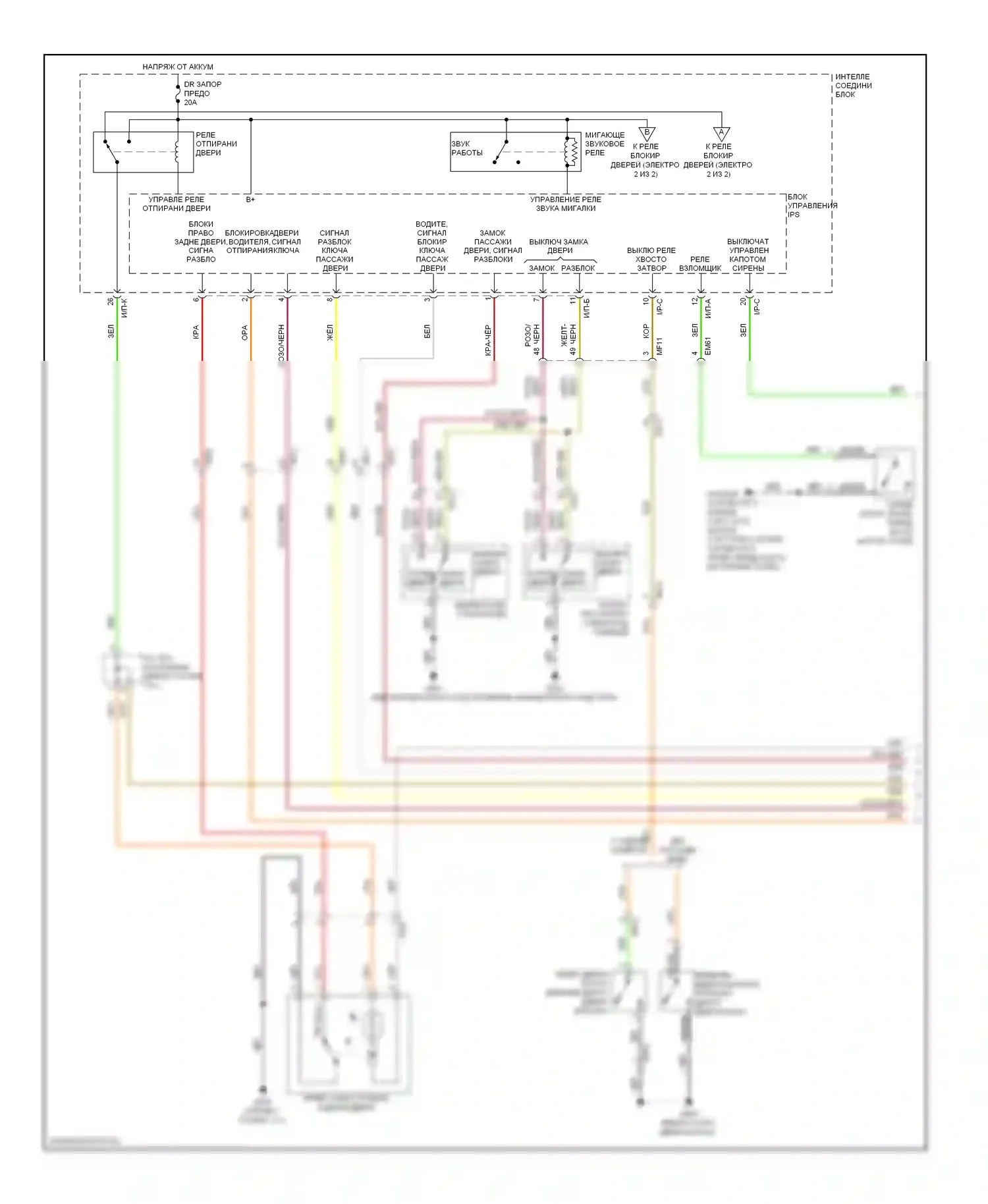 Veloster Hyundai I (2011-2015): Электросхема защиты от взлома (1 из 2) 