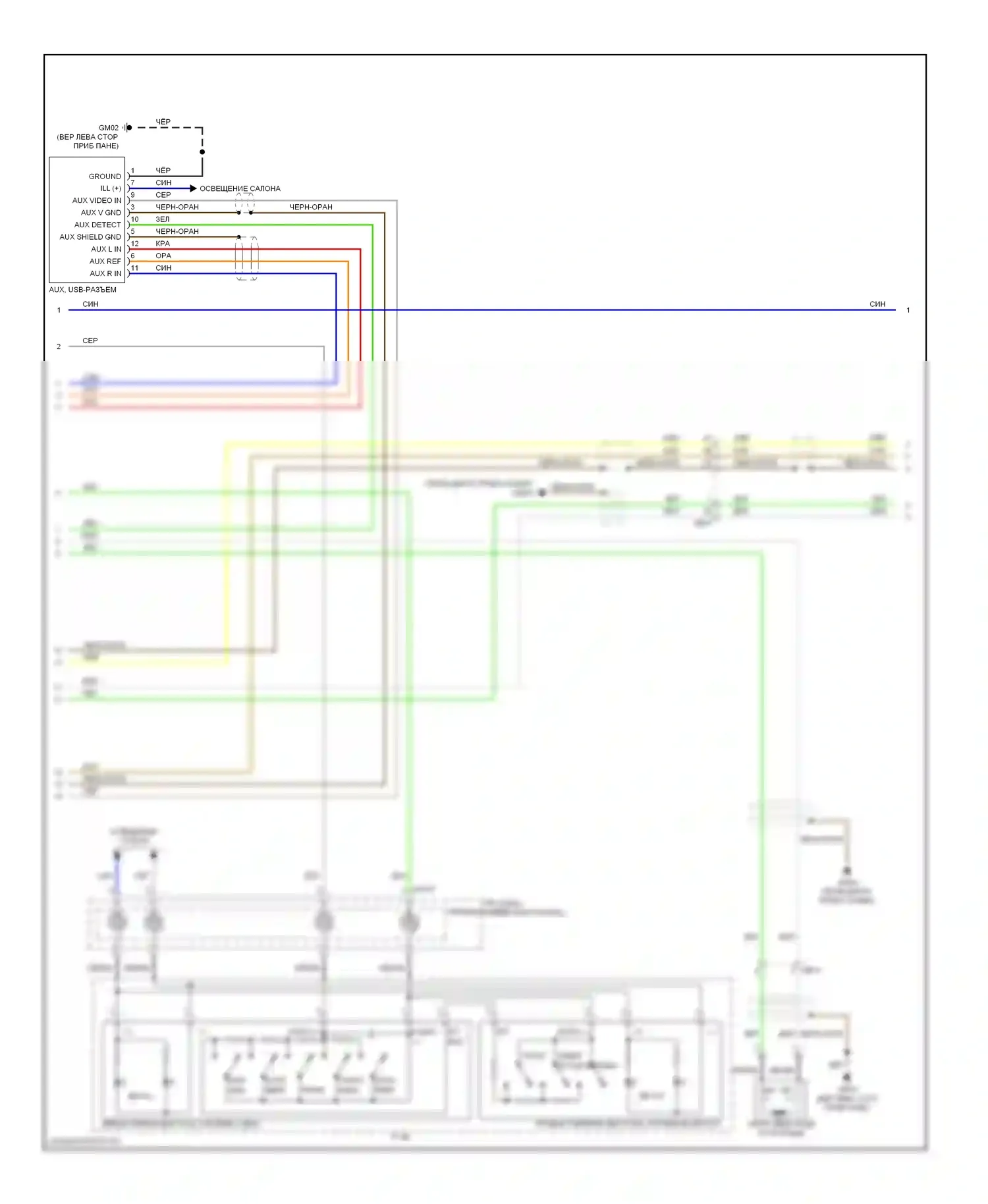 Veloster Hyundai I (2011-2015): Электросхема навигации, с усилителем (2 из 3) 