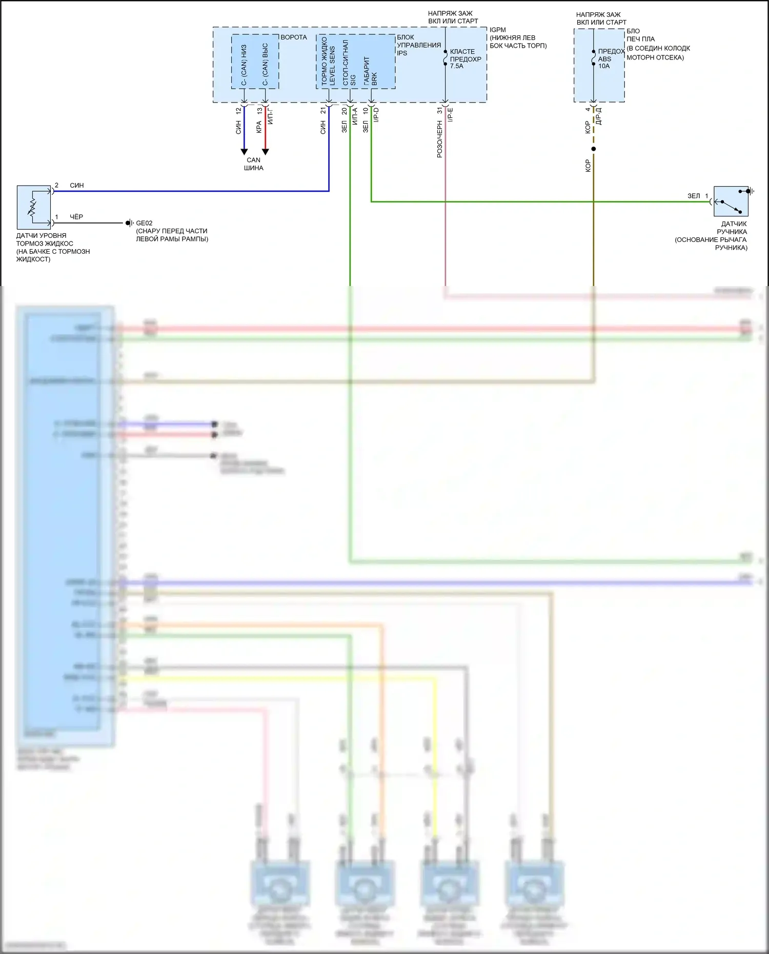 Veloster Hyundai II (2018-2024): Антиблокировочная система abs электросхема, без esc (1 из 2) 