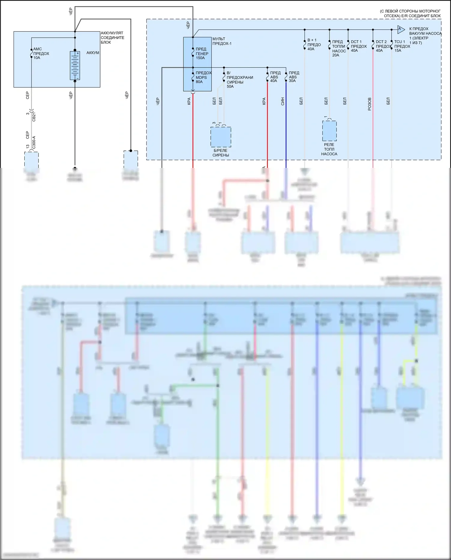 Veloster Hyundai II (2018-2024): Электросхема блока предохранителей реле (1 из 7) 