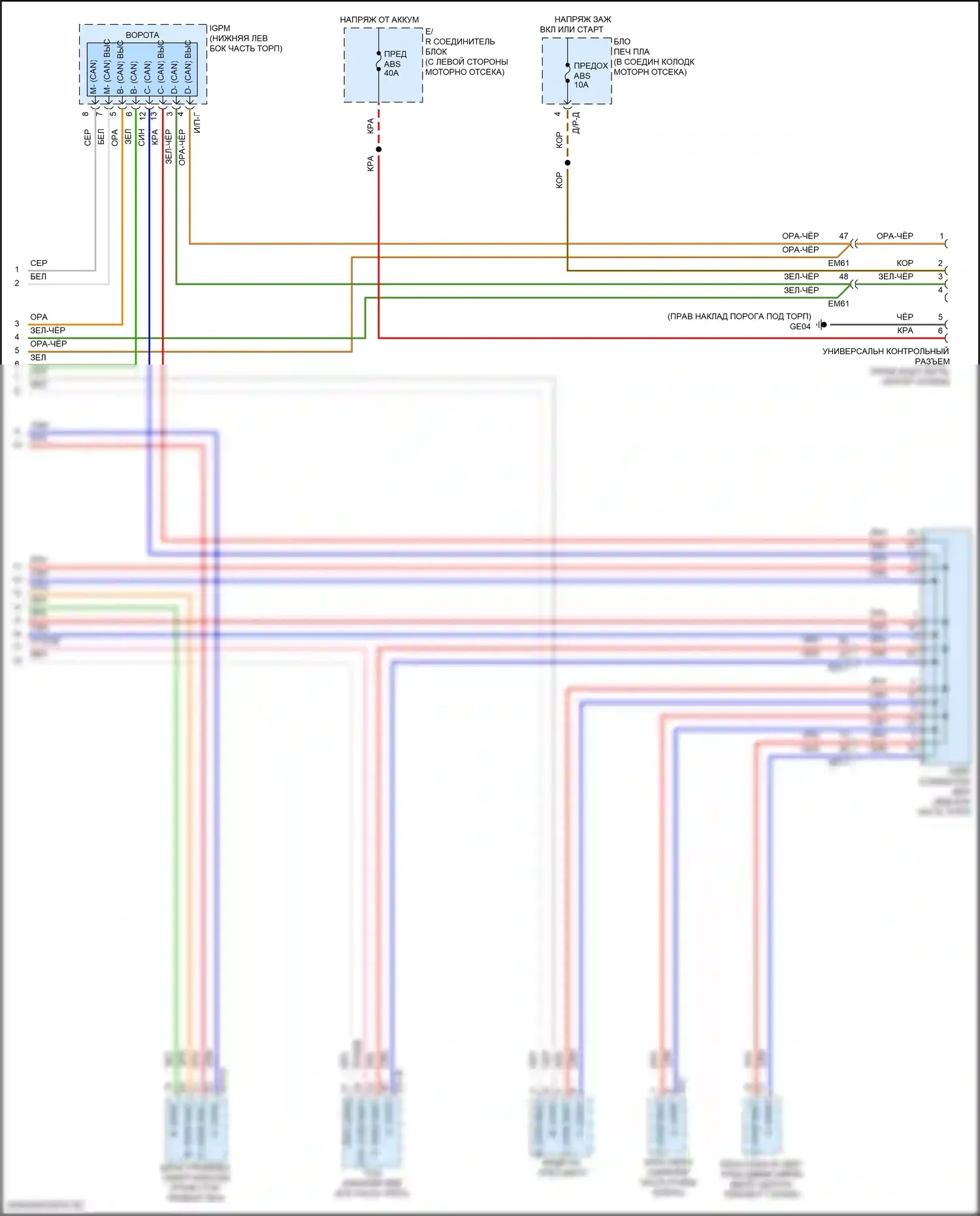 Veloster Hyundai II (2018-2024): Can шина электросхема (4 из 4) 