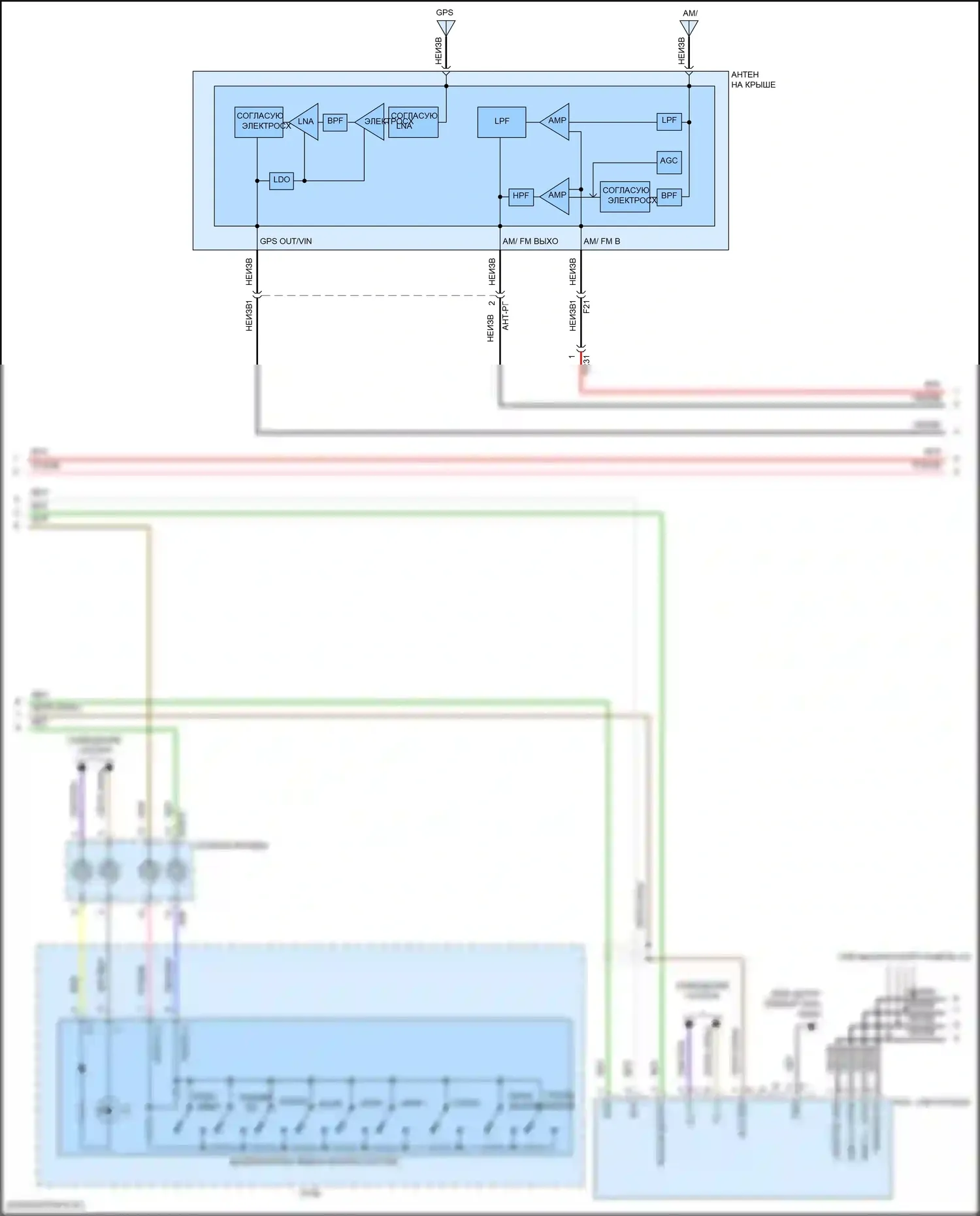 Veloster Hyundai II (2018-2024): Электросхема радиосистемы, без навигации и усилителя (2 из 3) 