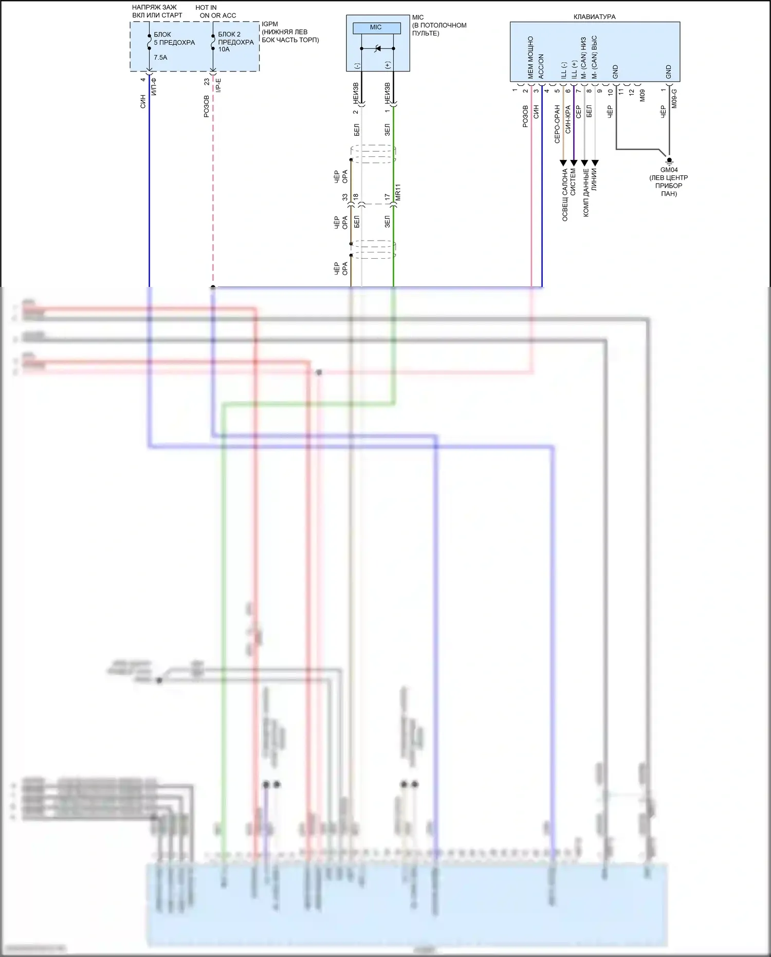 Veloster Hyundai II (2018-2024): Электросхема радиосистемы, без навигации и усилителя (3 из 3) 