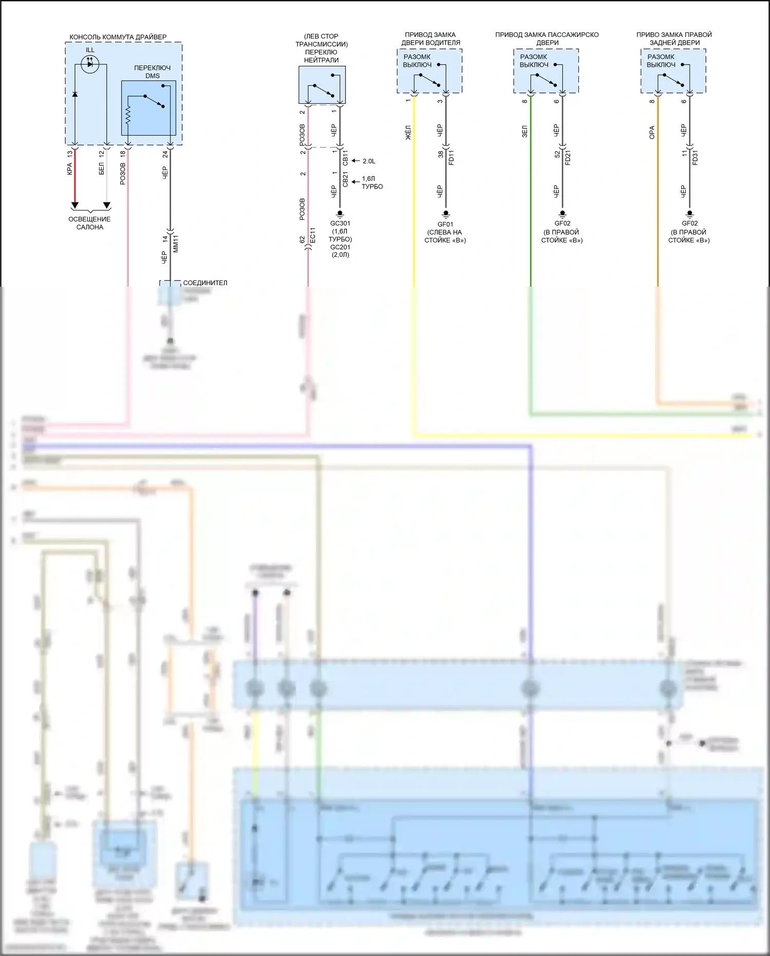 Veloster Hyundai II (2018-2024): Электросхема приборной панели (2 из 3) 