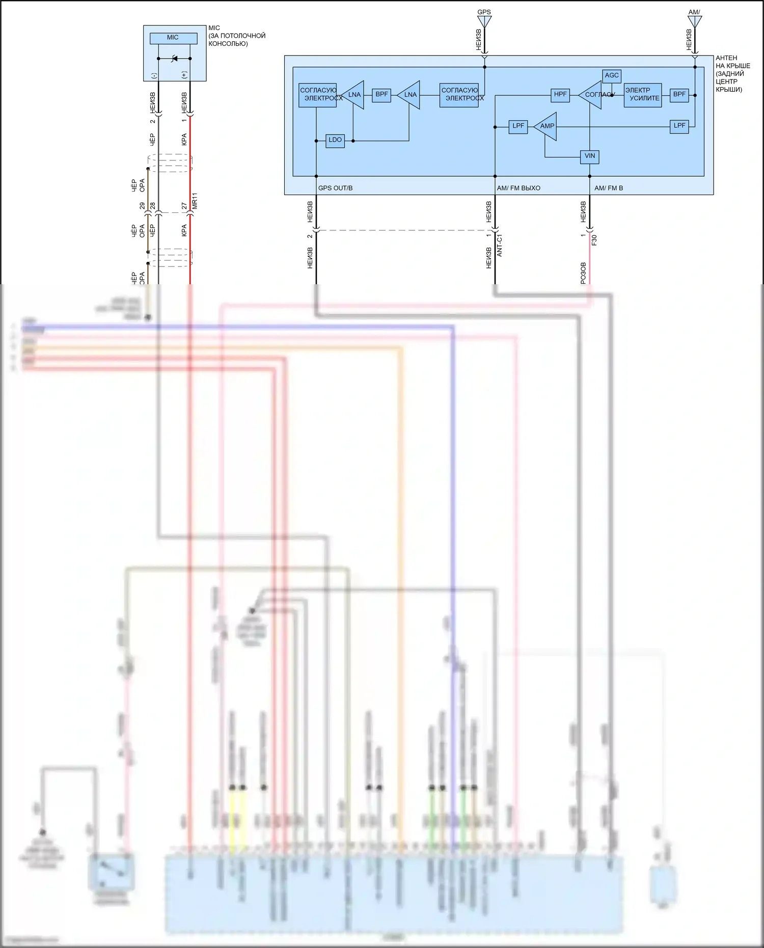 Venue Hyundai I (2019-2024): Электросхема магнитолы, без навигации (3 из 3) 