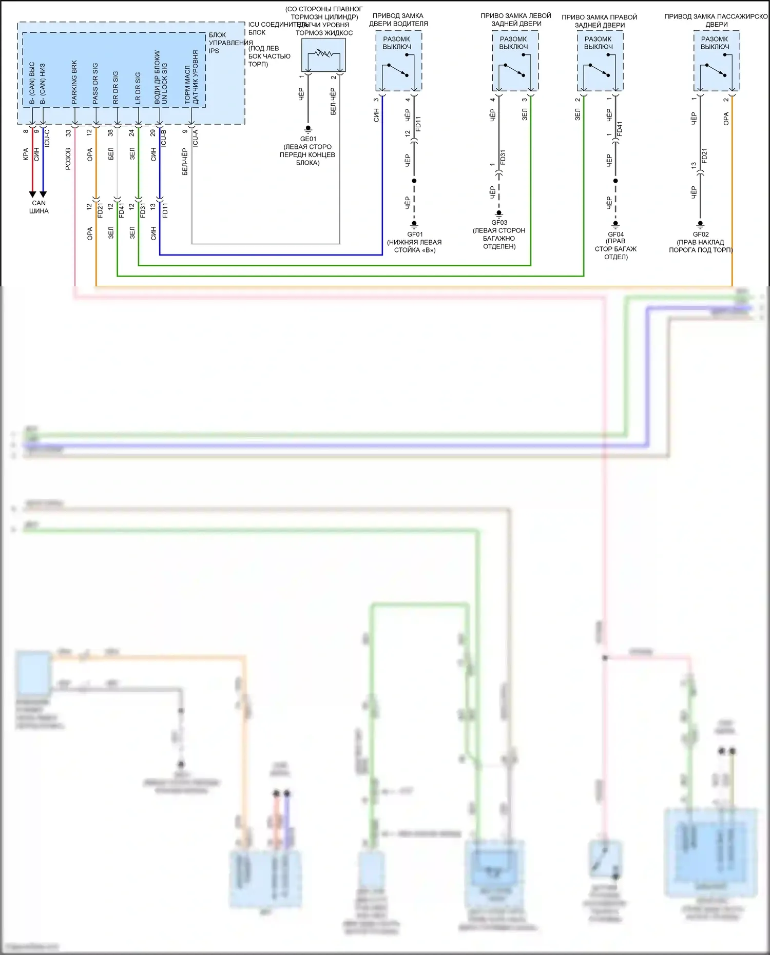 Venue Hyundai I (2019-2024): Электросхема приборной панели (2 из 3) 