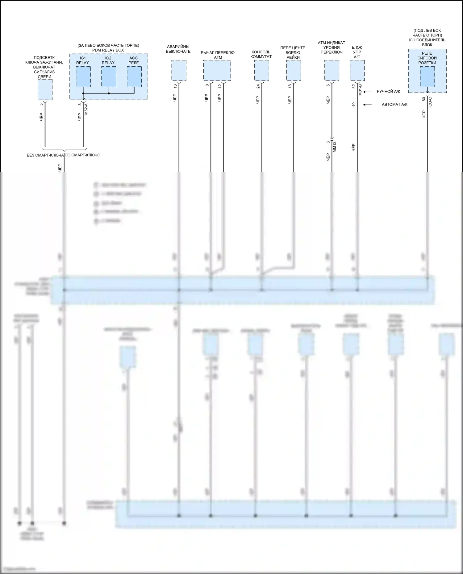 Venue Hyundai I (2019-2024): Электросхема точек подключения масс (1 из 4) 