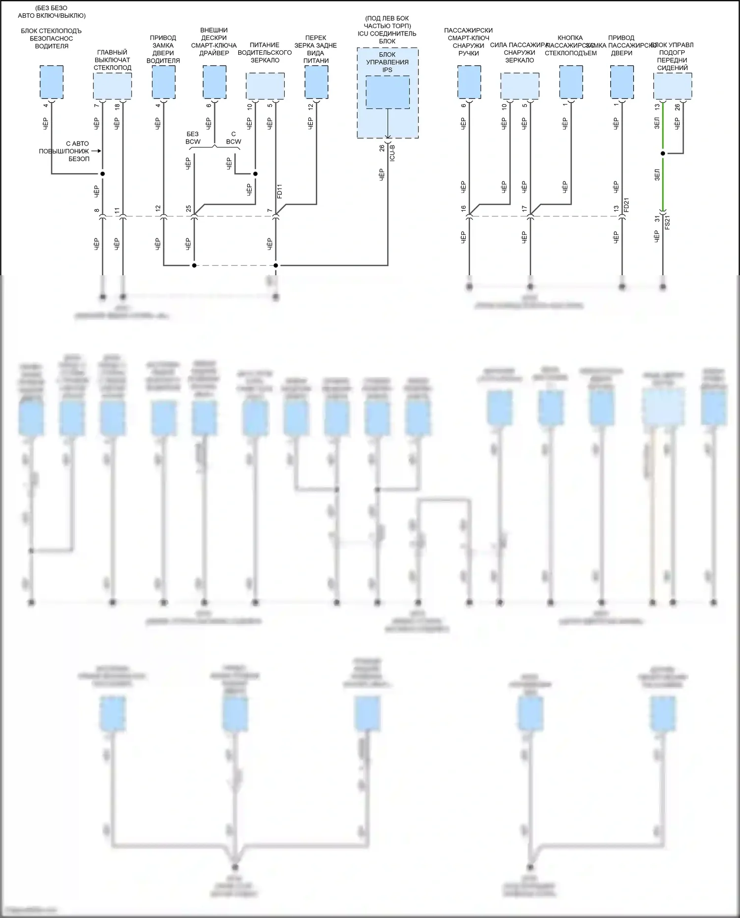 Venue Hyundai I (2019-2024): Электросхема точек подключения масс (4 из 4) 