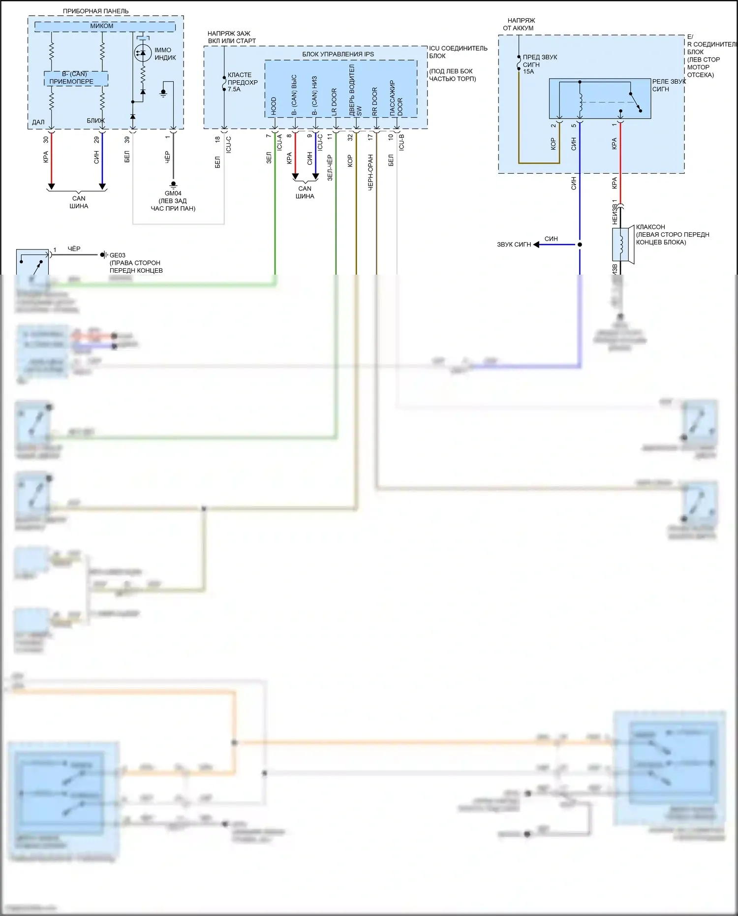 Venue Hyundai I (2019-2024): Электросхема центрального замка (2 из 2) 