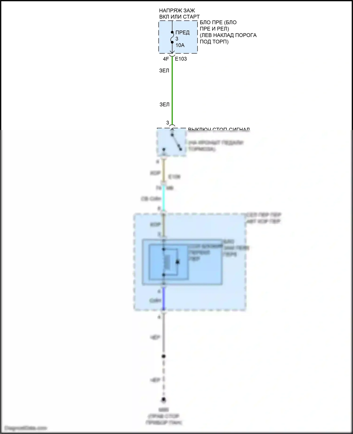 FX50 Infiniti II рестайлинг (2011-2013): Электросхема блокировки селектора 