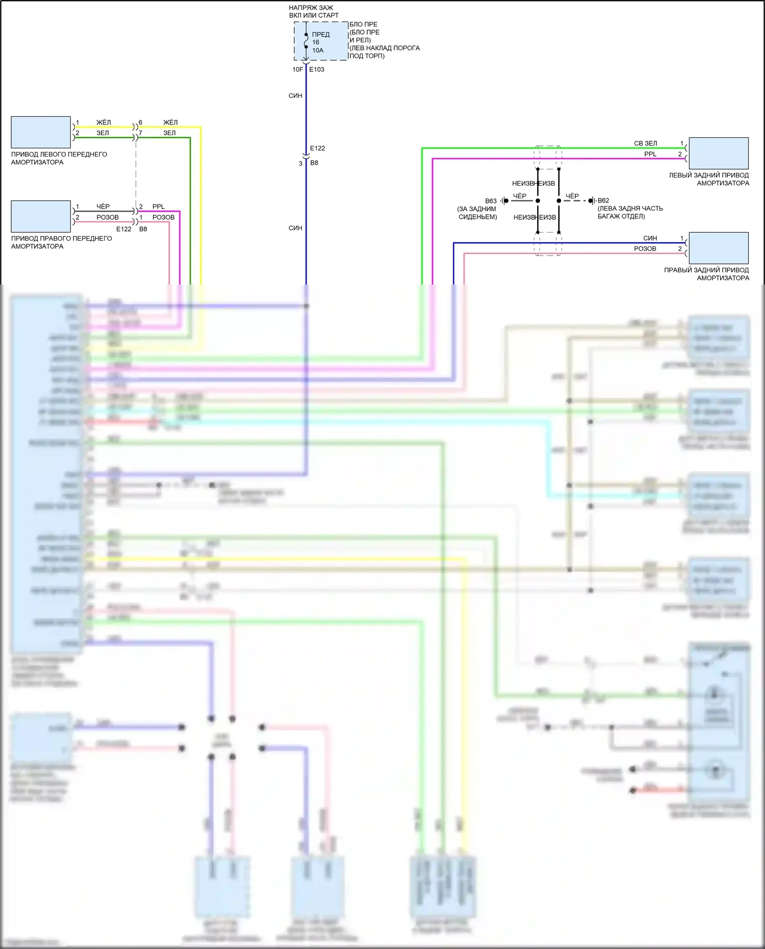 FX50 Infiniti II рестайлинг (2011-2013): Электросхема электронной подвески 