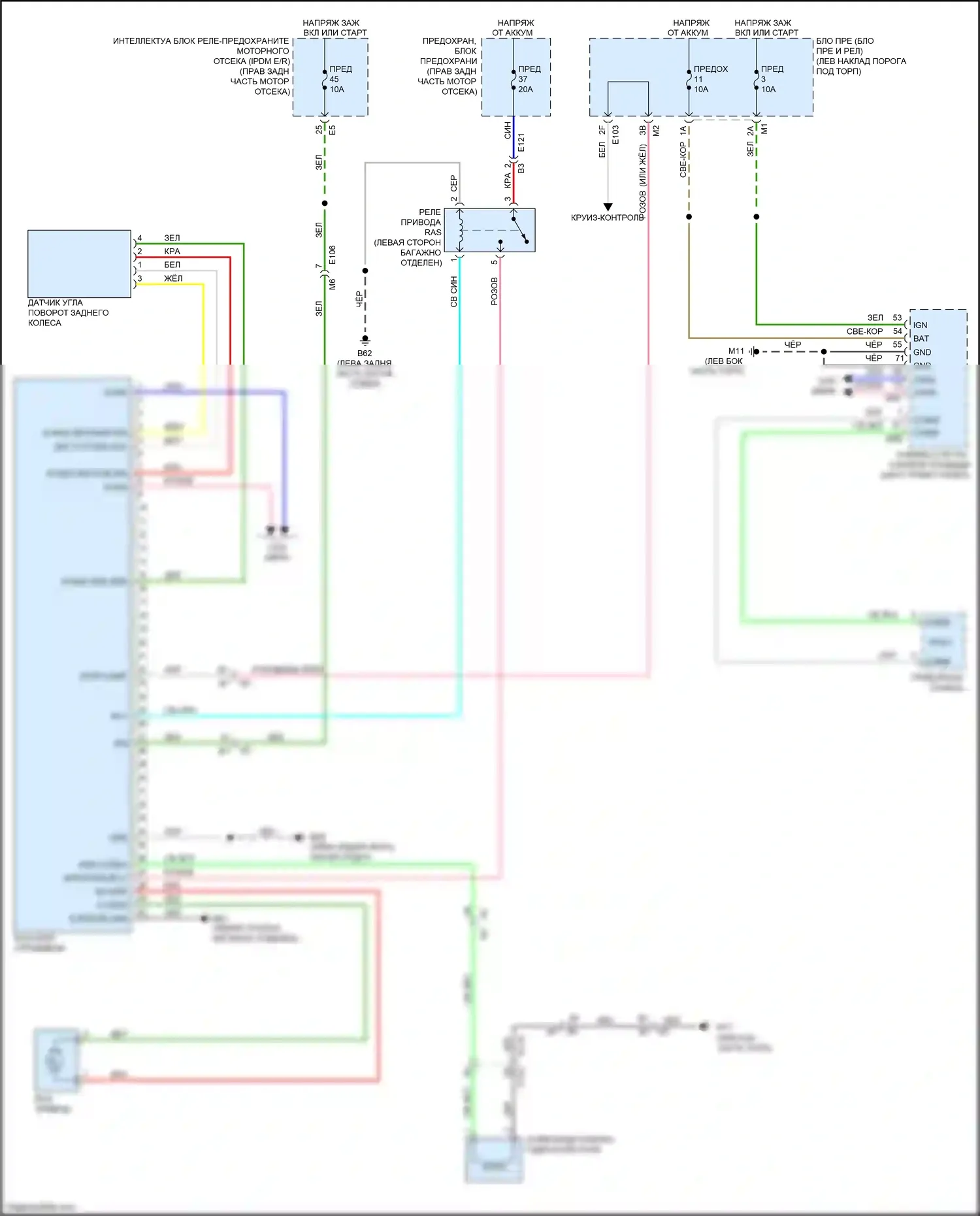 FX50 Infiniti II рестайлинг (2011-2013): Электросхема электроусилителя руля, с рас 
