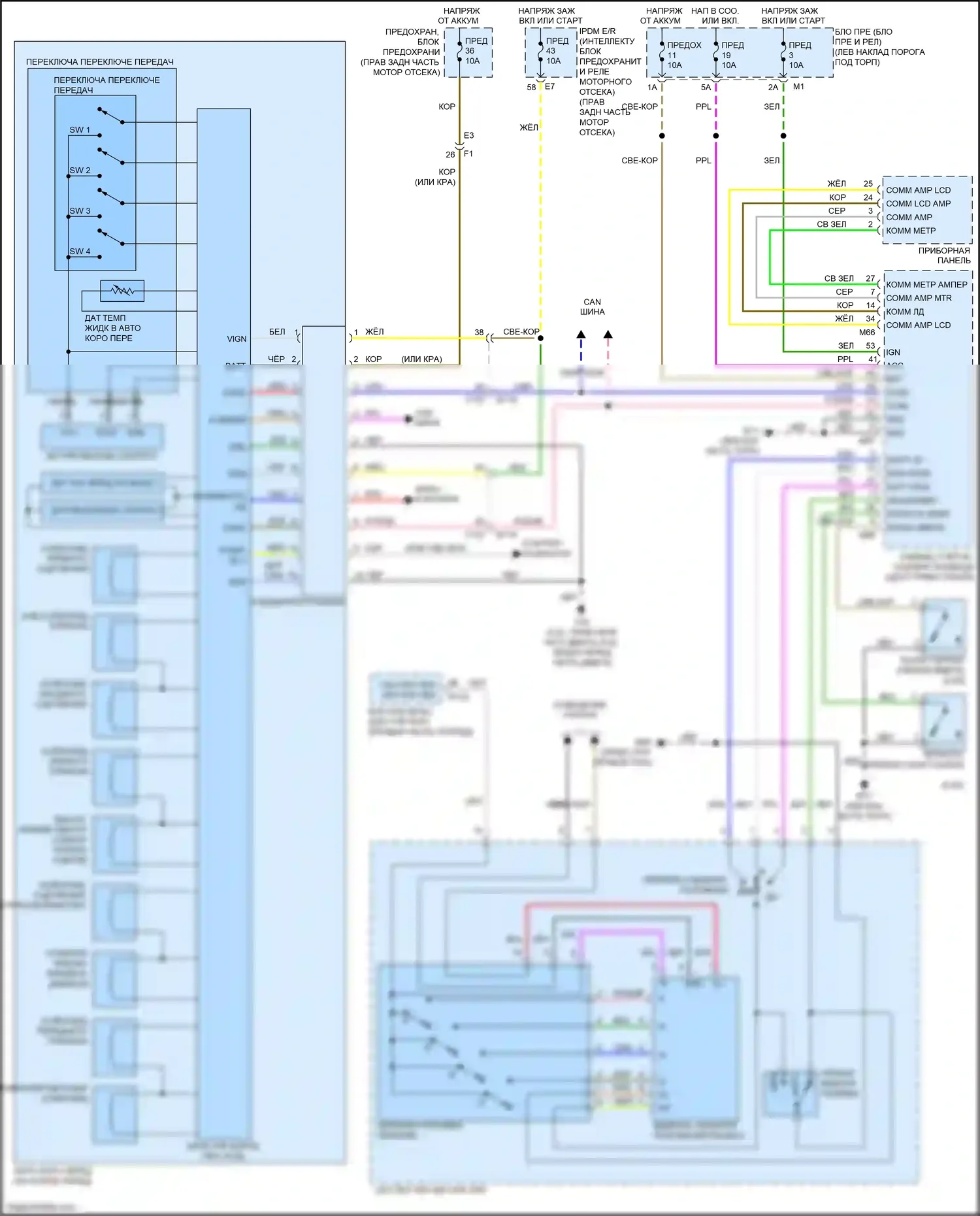 FX50 Infiniti II рестайлинг (2011-2013): Электросхема автоматической коробки передач 