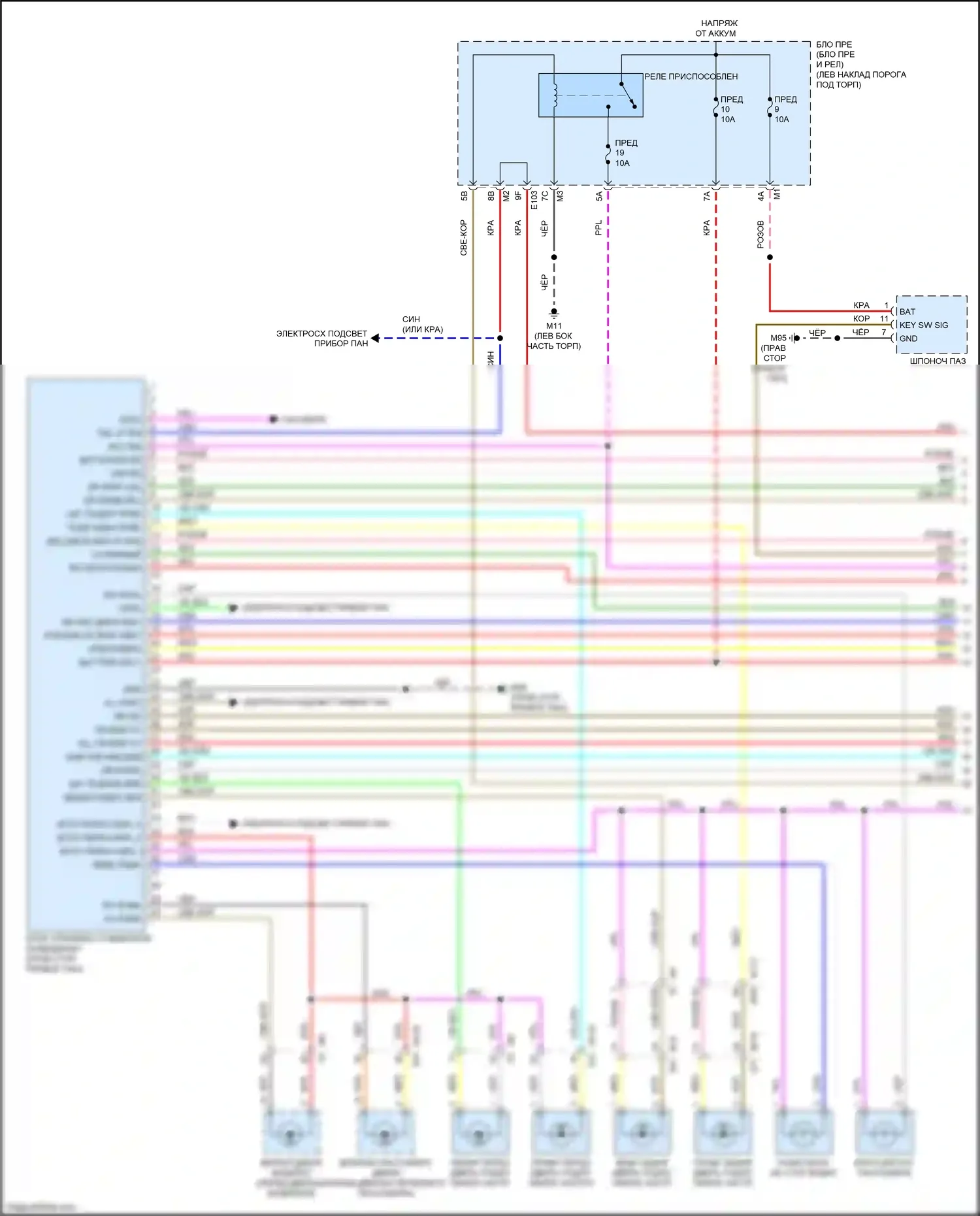 FX50 Infiniti II рестайлинг (2011-2013): Электросхема освещения салона (1 из 3) 