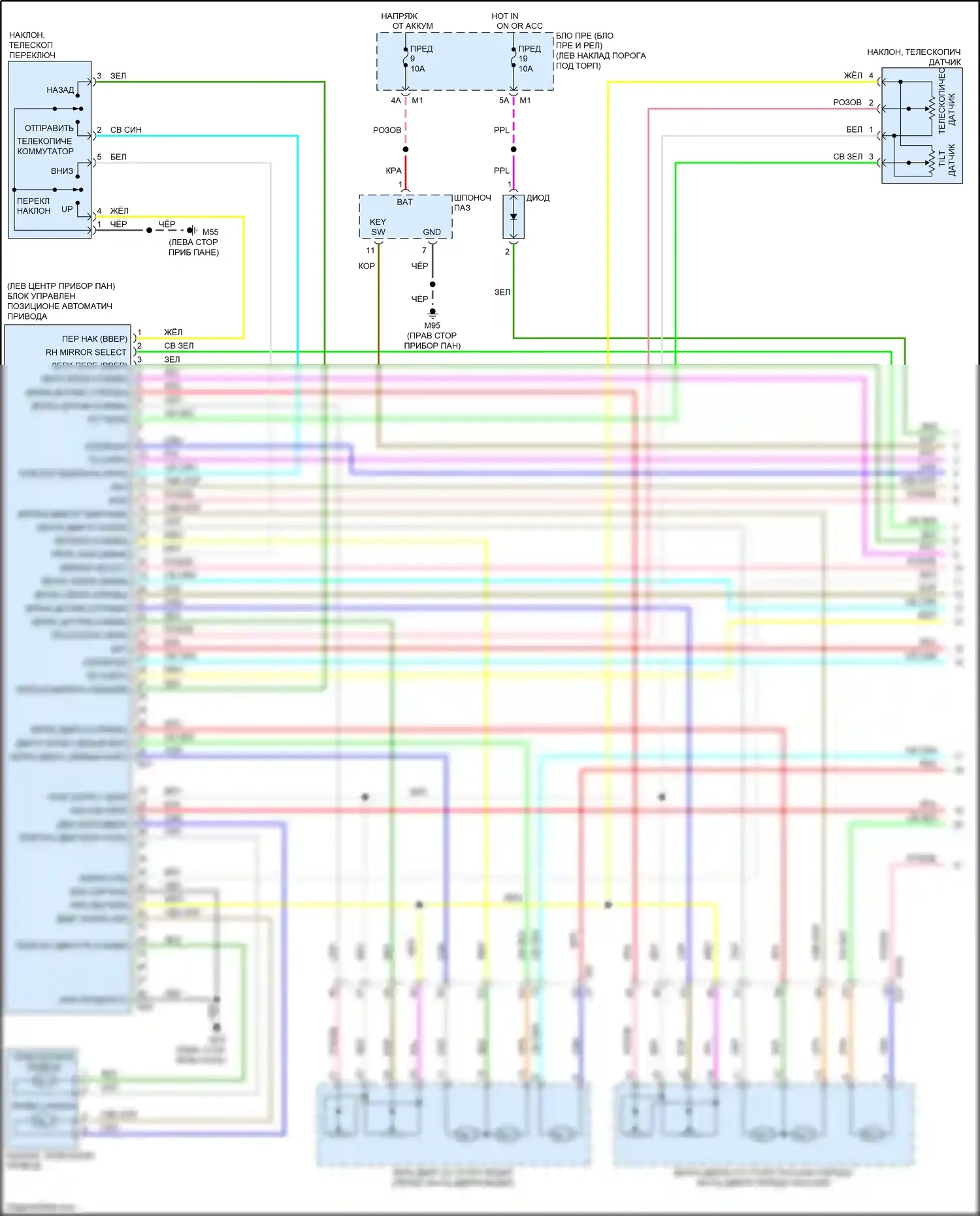 FX50 Infiniti II рестайлинг (2011-2013): Электросхема систем памяти (1 из 3) 