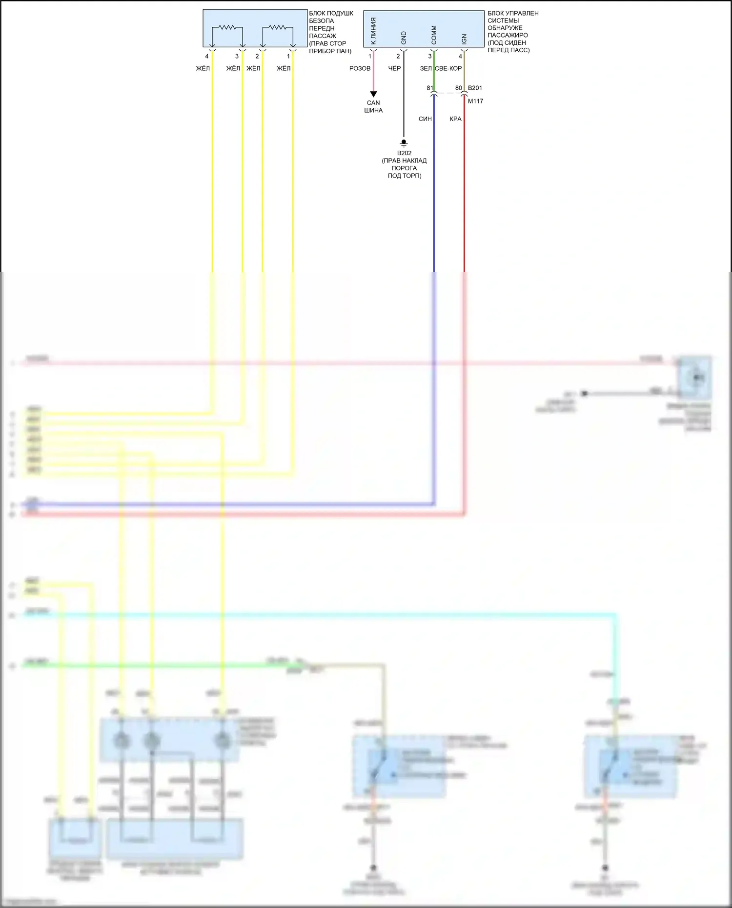 FX50 Infiniti II рестайлинг (2011-2013): Электросхема подушек безопасности (2 из 2) 
