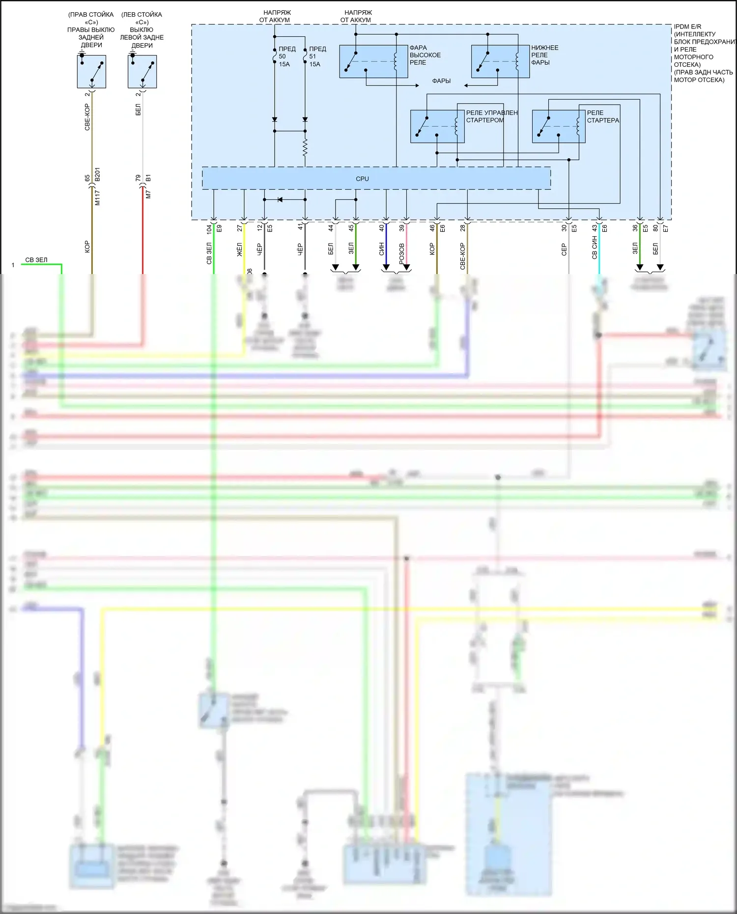 FX50 Infiniti II рестайлинг (2011-2013): Электросхема центрального замка (3 из 4) 