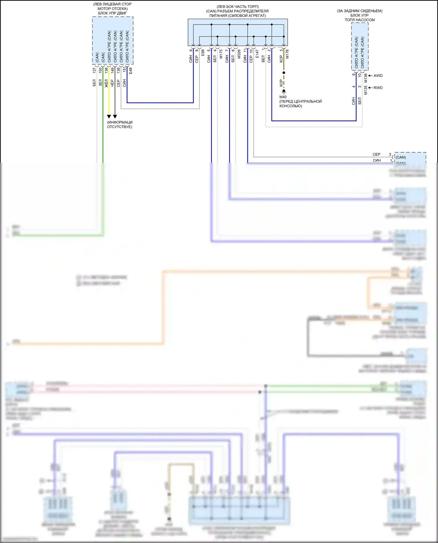 Q30 Infiniti I (2015-2019): Can шина электросхема (4 из 4) 