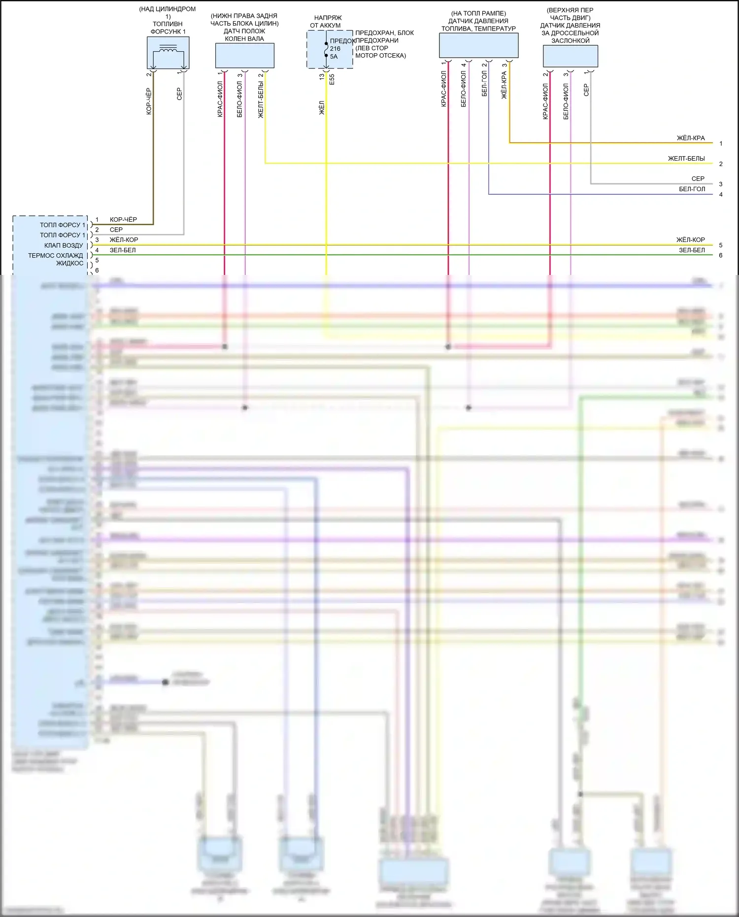Q30 Infiniti I (2015-2019): Электросхема двигателя 2.0л турбо (1 из 5) 