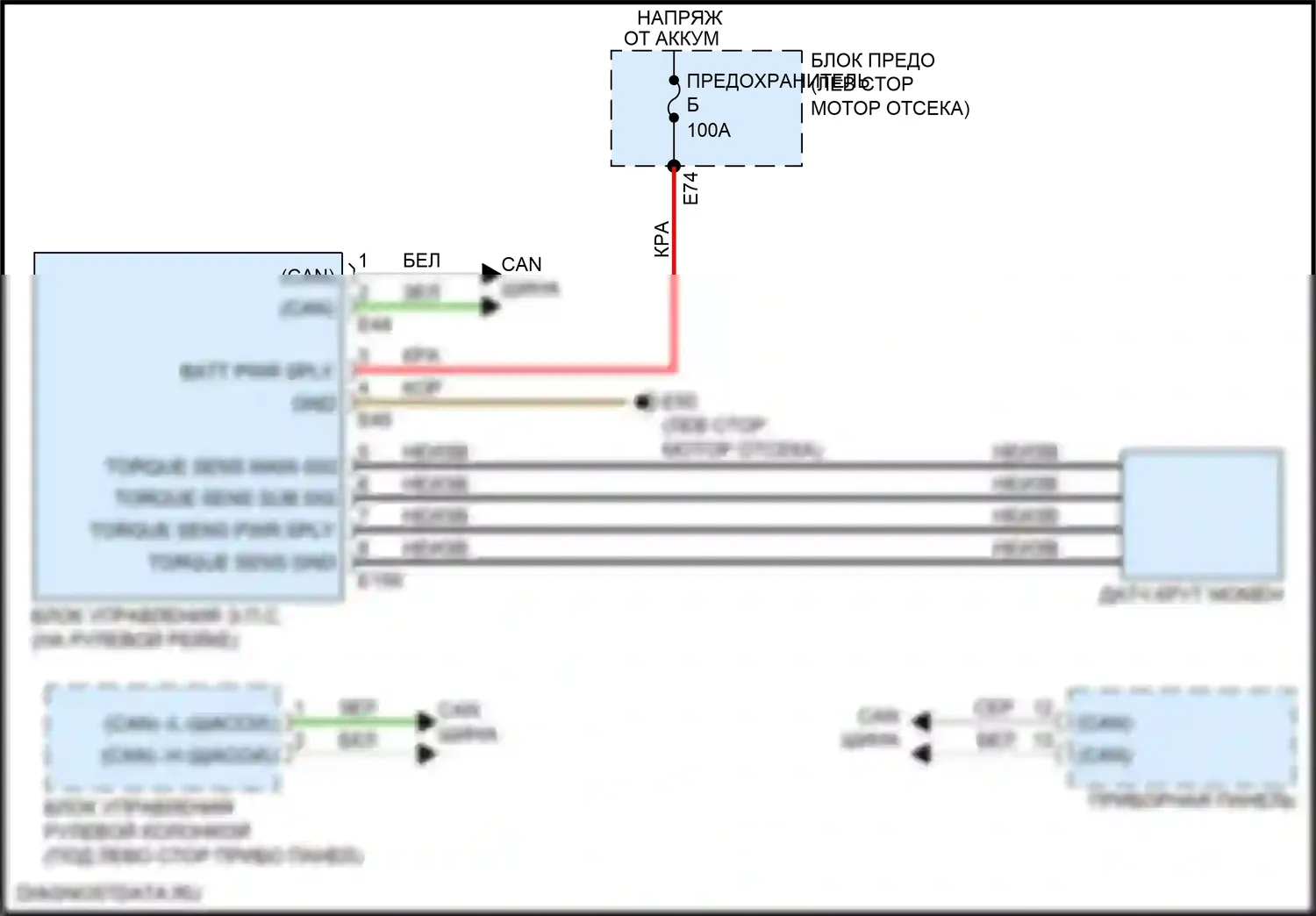 Q30 Infiniti I (2015-2019): Электрический усилитель руля электросхема 