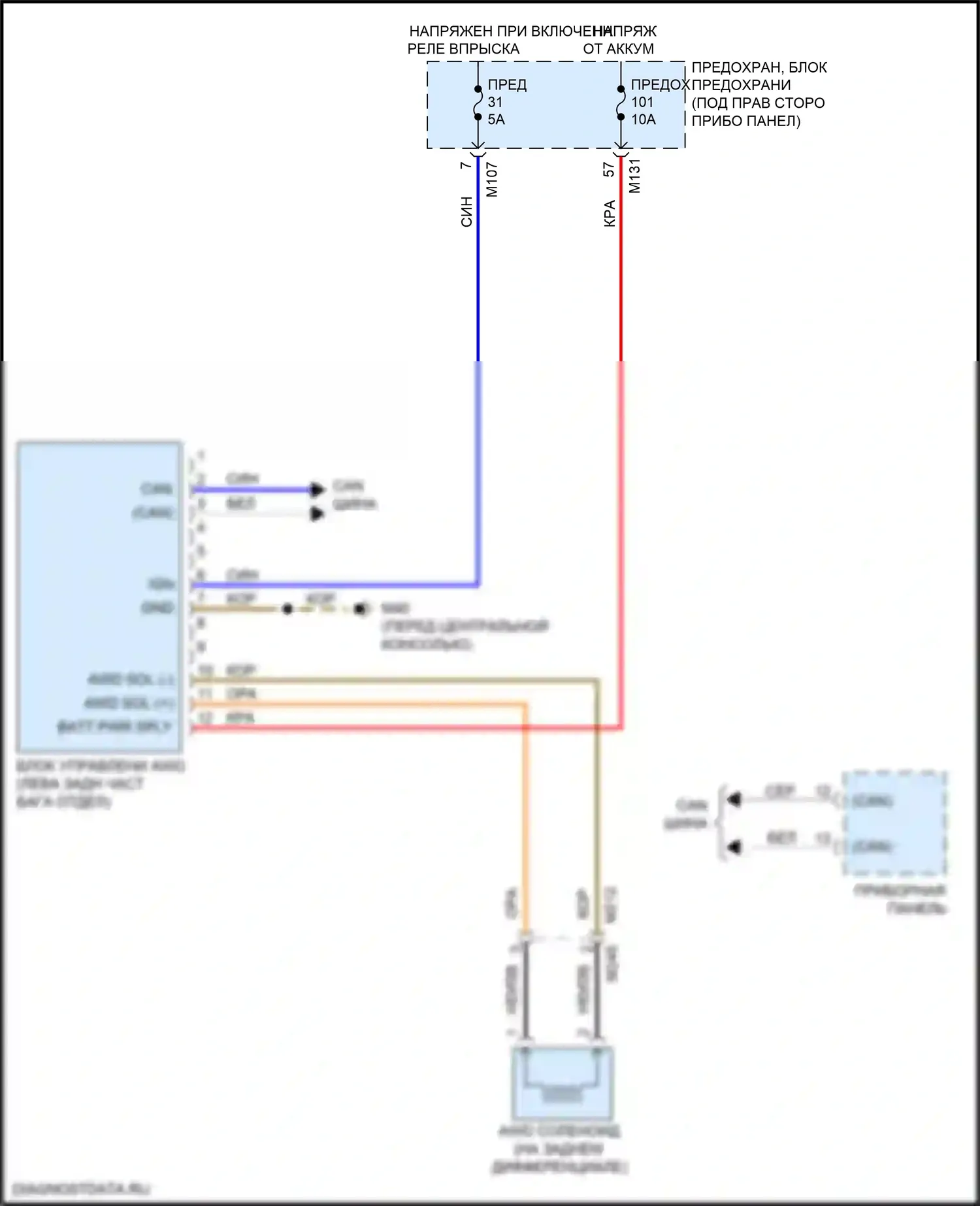Q30 Infiniti I (2015-2019): Электросхема awd 