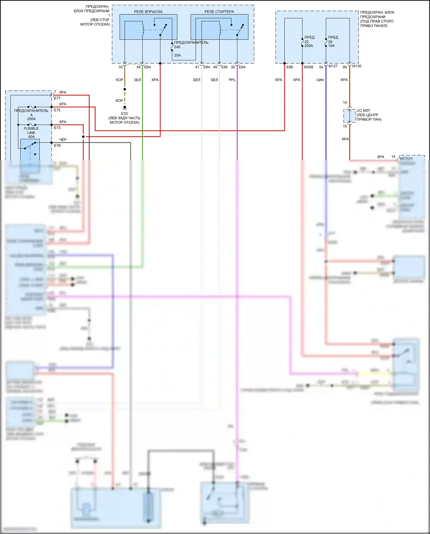 Q30 Infiniti I (2015-2019): Электросхема стартера 
