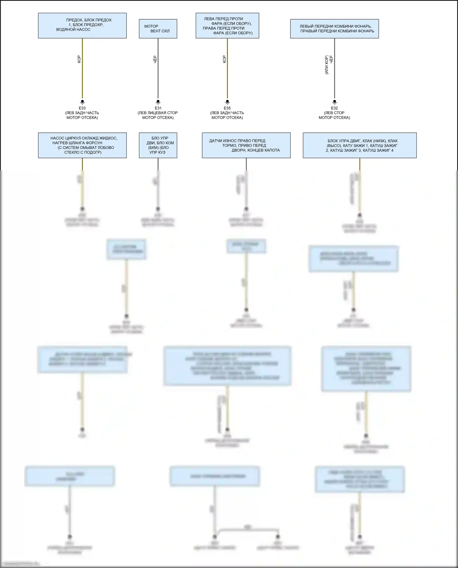 Q30 Infiniti I (2015-2019): Электросхема точек подключения масс (1 из 3) 