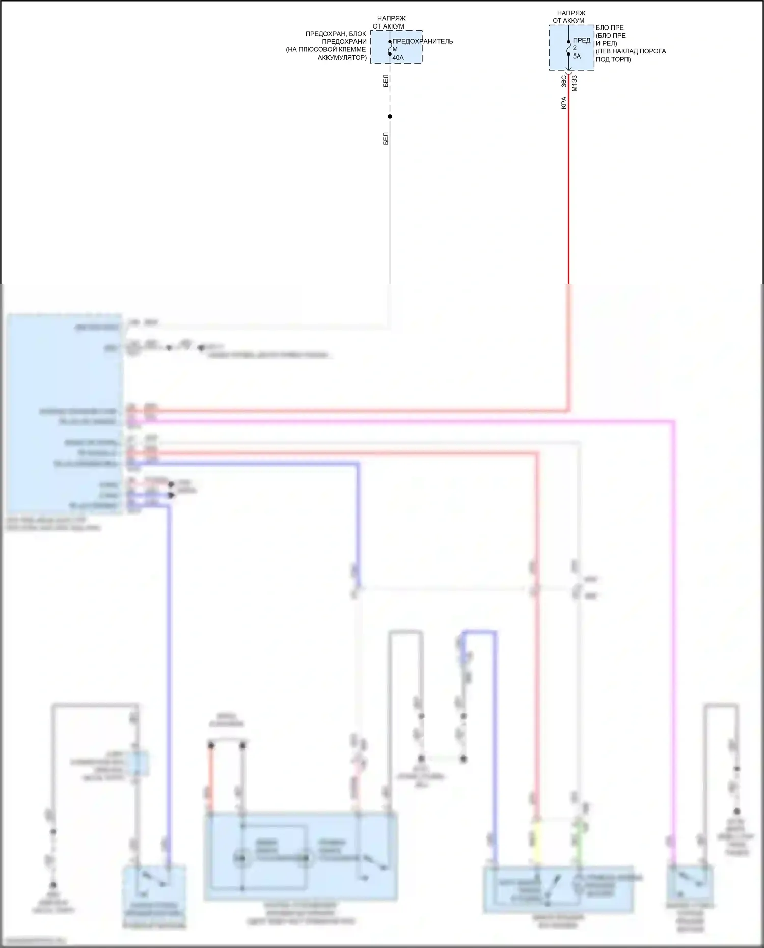 Q50 Infiniti I рестайлинг (2017-2024): Электросхема разъединения багажника 