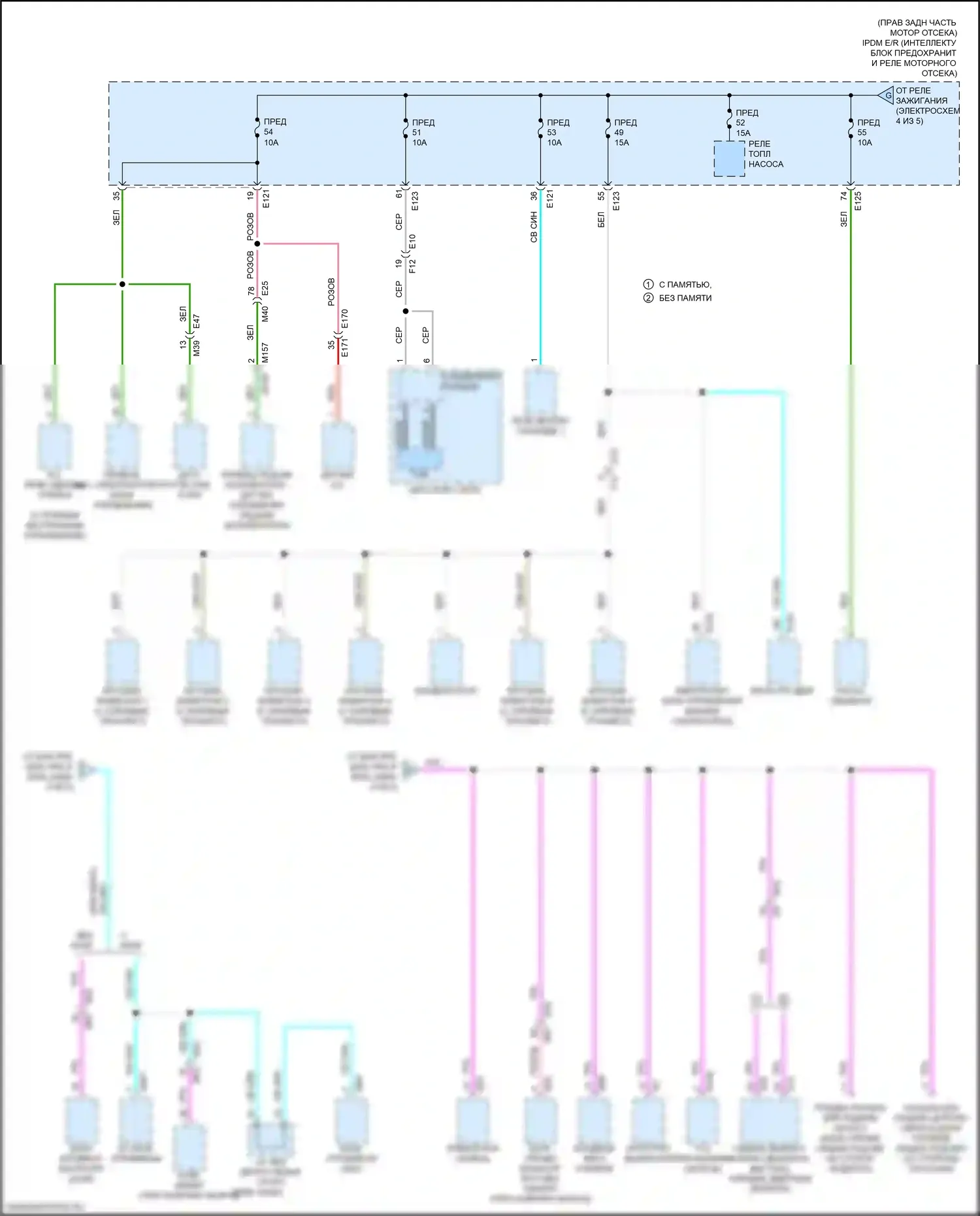 Q50 Infiniti I рестайлинг (2017-2024): Электросхема блока предохранителей реле (5 из 5) 