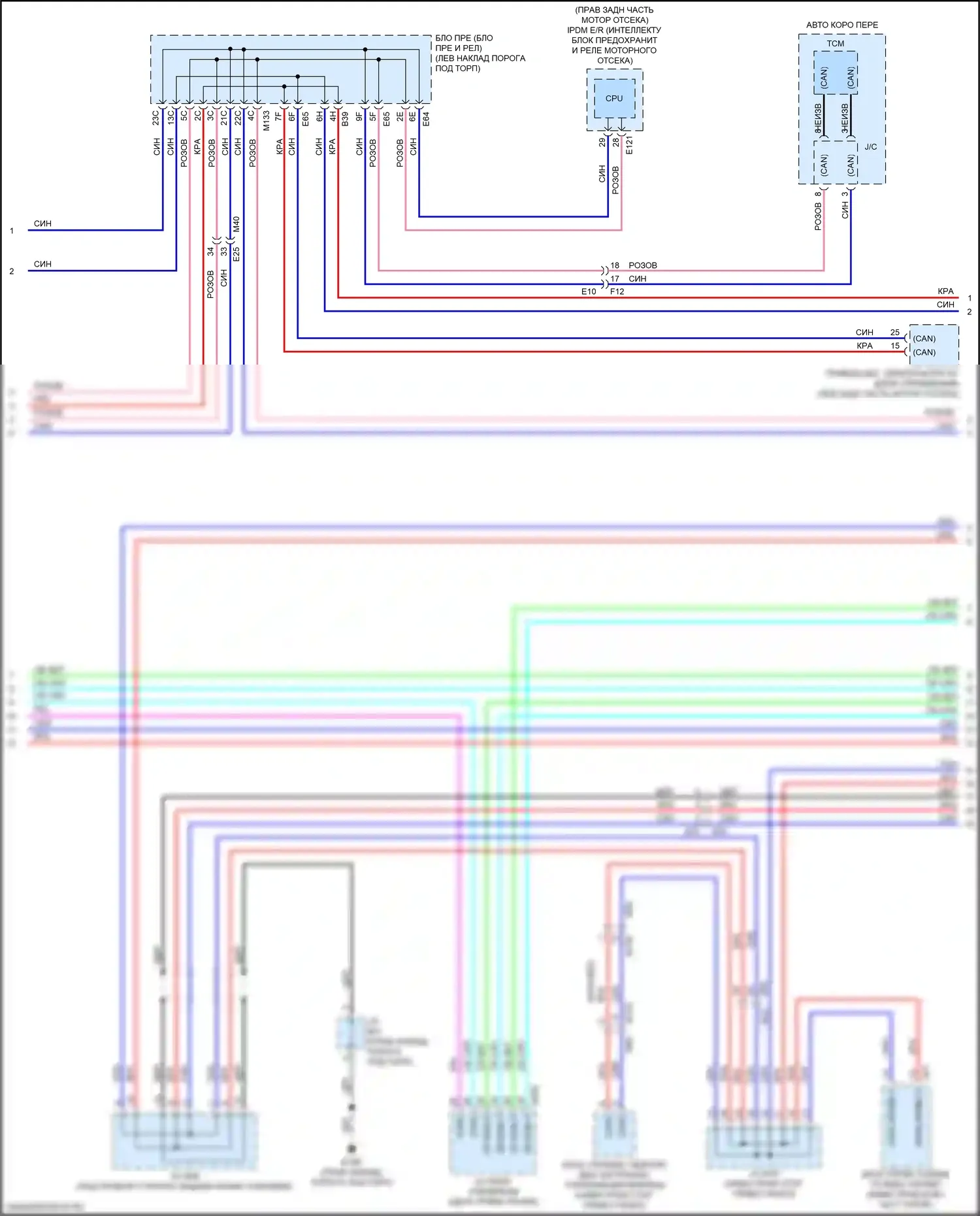 Q50 Infiniti I рестайлинг (2017-2024): Can шина электросхема с прямой адаптивной системой рулевого управления (2 из 6) 
