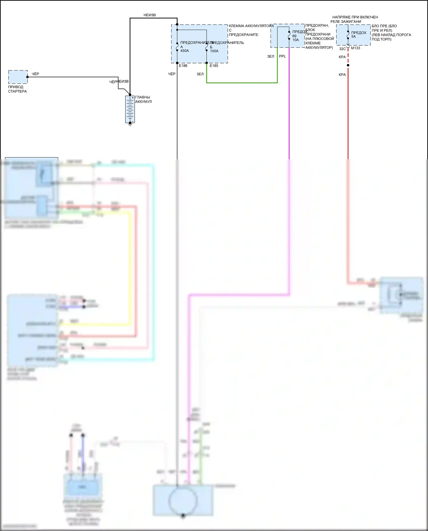 Q50 Infiniti I рестайлинг (2017-2024): Электросхема генератора 