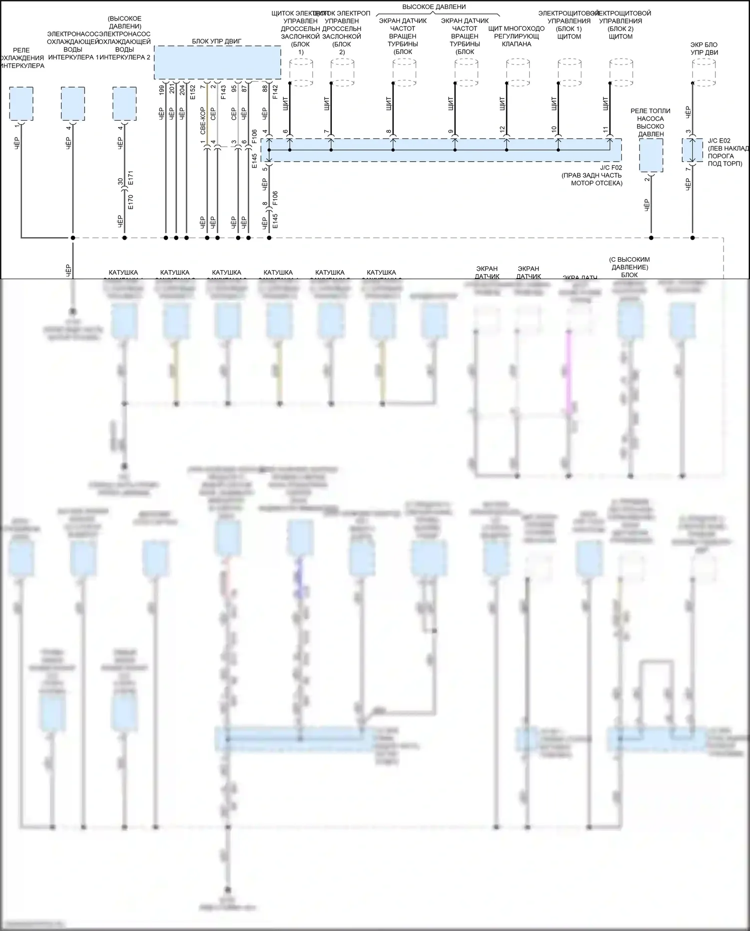 Q50 Infiniti I рестайлинг (2017-2024): Электросхема точек подключения масс (5 из 5) 