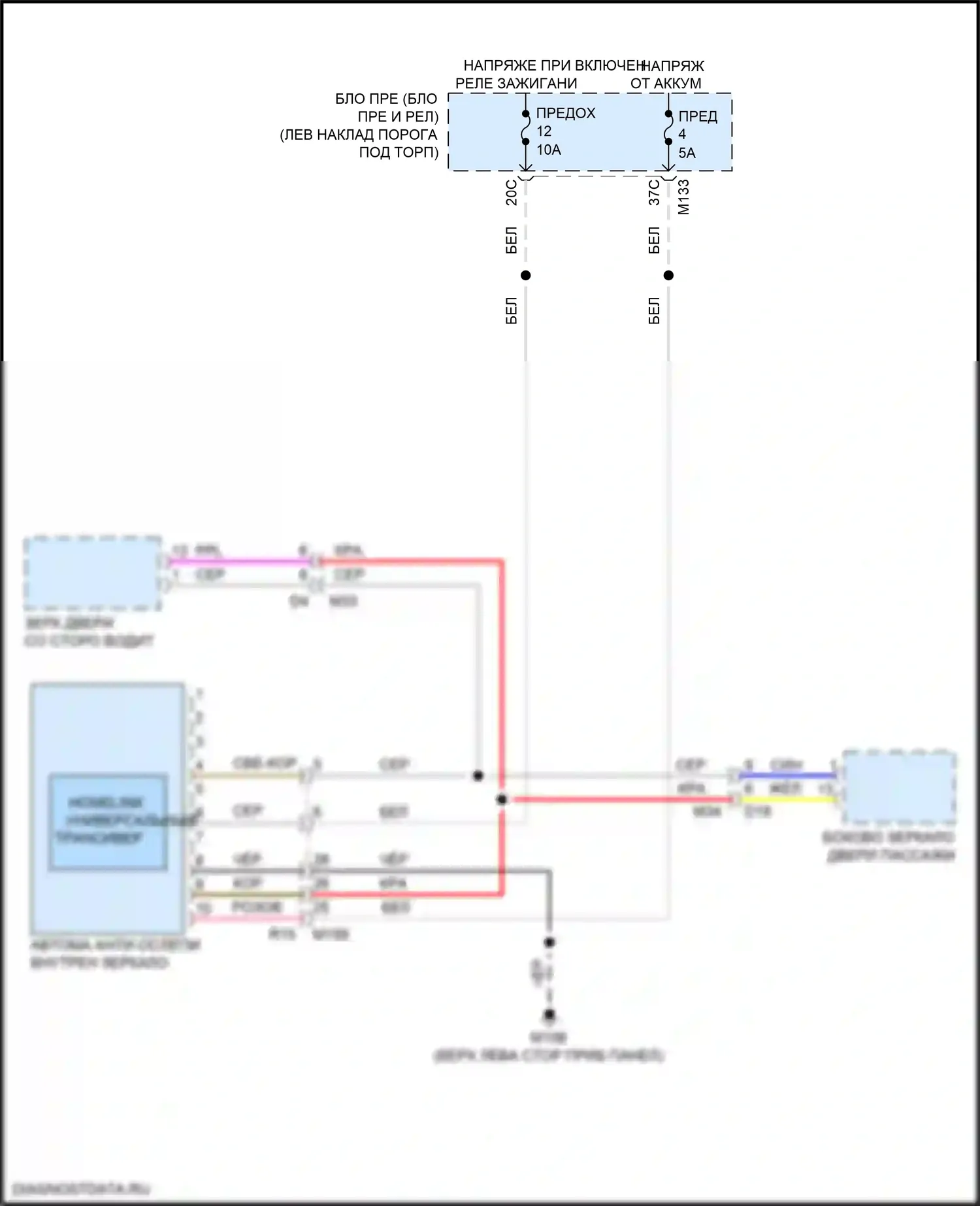 Q50 Infiniti I рестайлинг (2017-2024): Автоматическая анти-ослепляя внутри зеркальная электросхема, без помощи дальнего света 