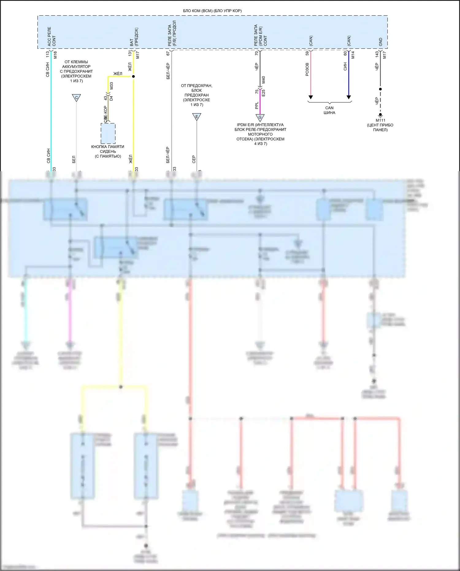 Q60 Infiniti II (2016-2024): Электросхема блока предохранителей реле (2 из 7) 