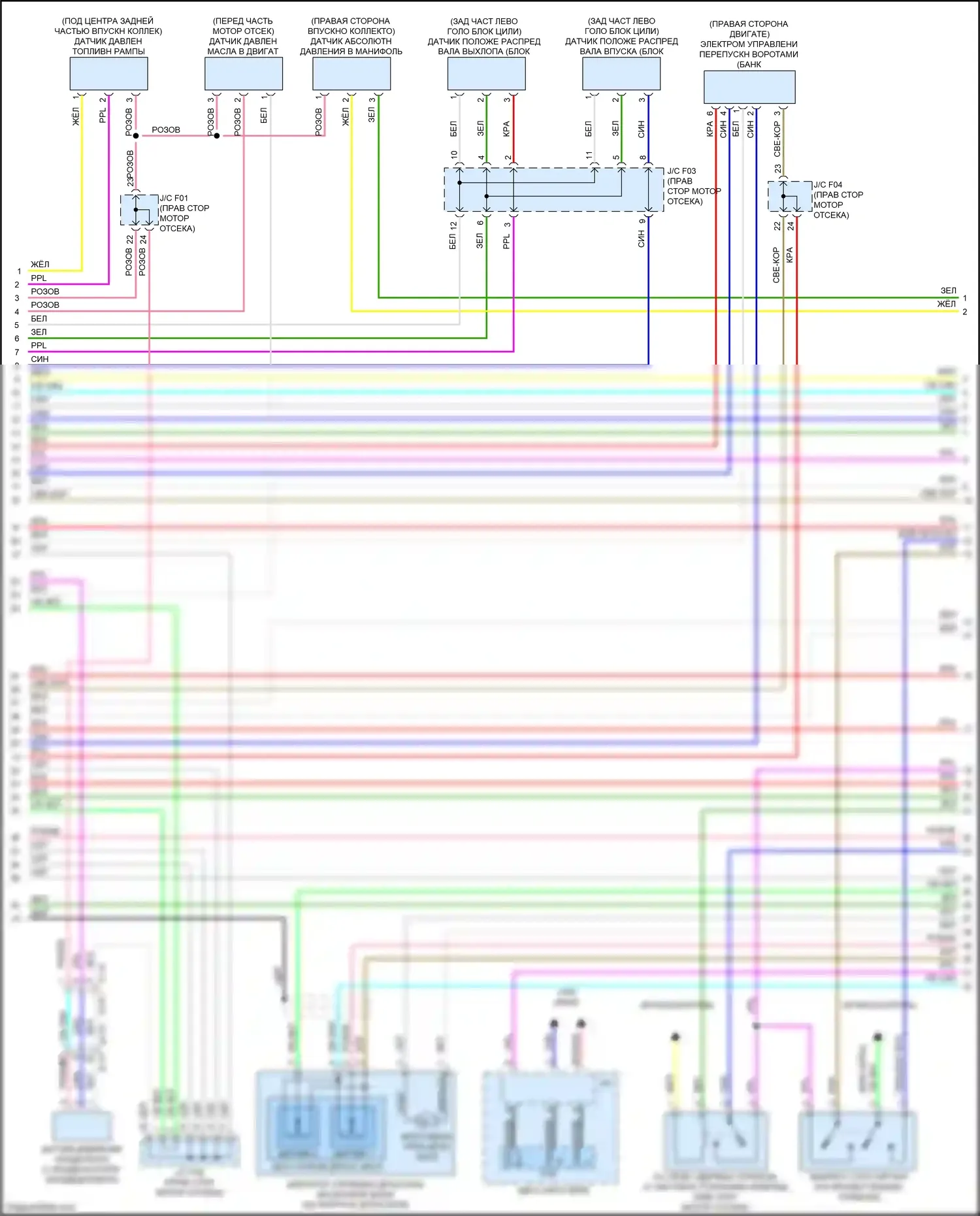 Q60 Infiniti II (2016-2024): Электросхема двигателя 3,0л турбо (5 из 8) 