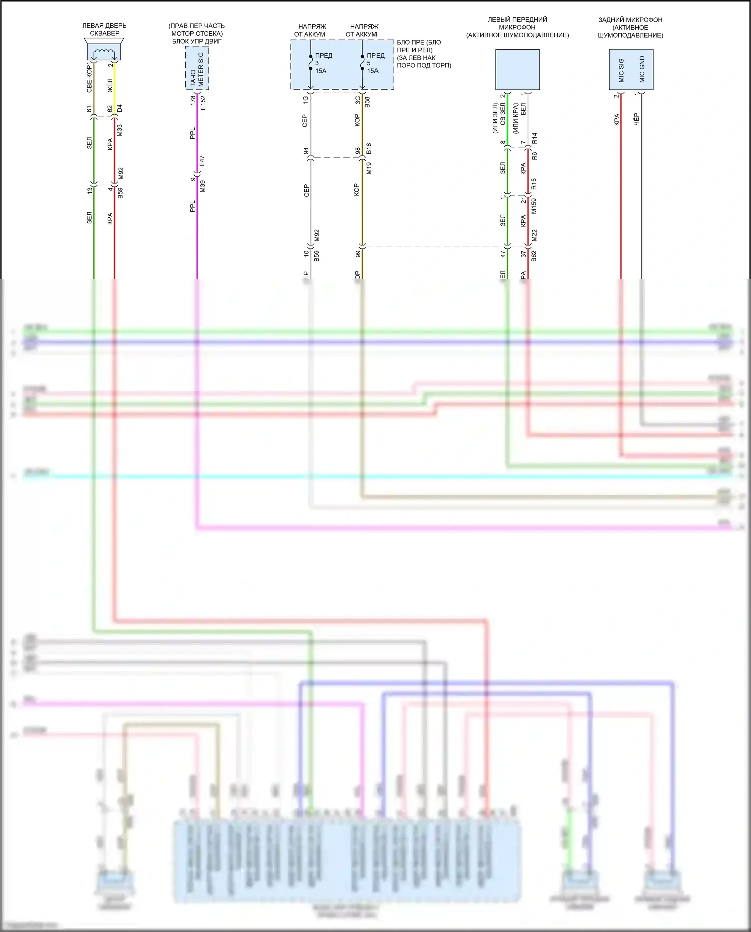 Q60 Infiniti II (2016-2024): Электросхема радиосети, bose без навигации (4 из 5) 