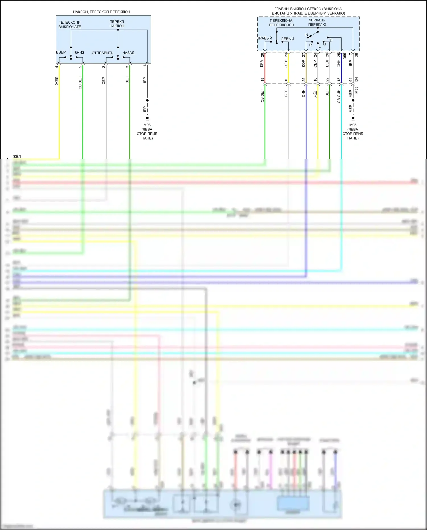 Q60 Infiniti II (2016-2024): Электросхема систем памяти (2 из 4) 