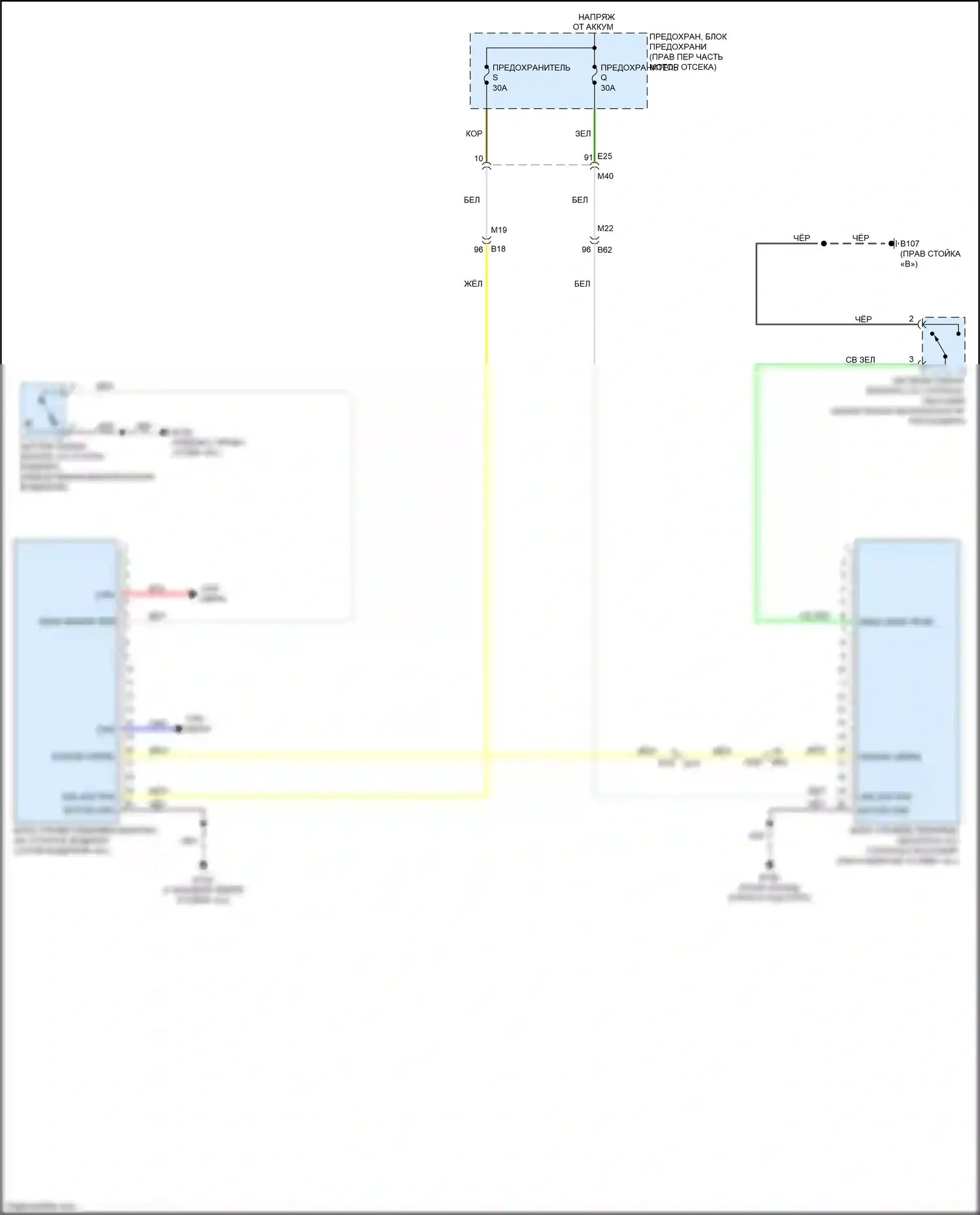 Q60 Infiniti II (2016-2024): Электросхема подушек безопасности 