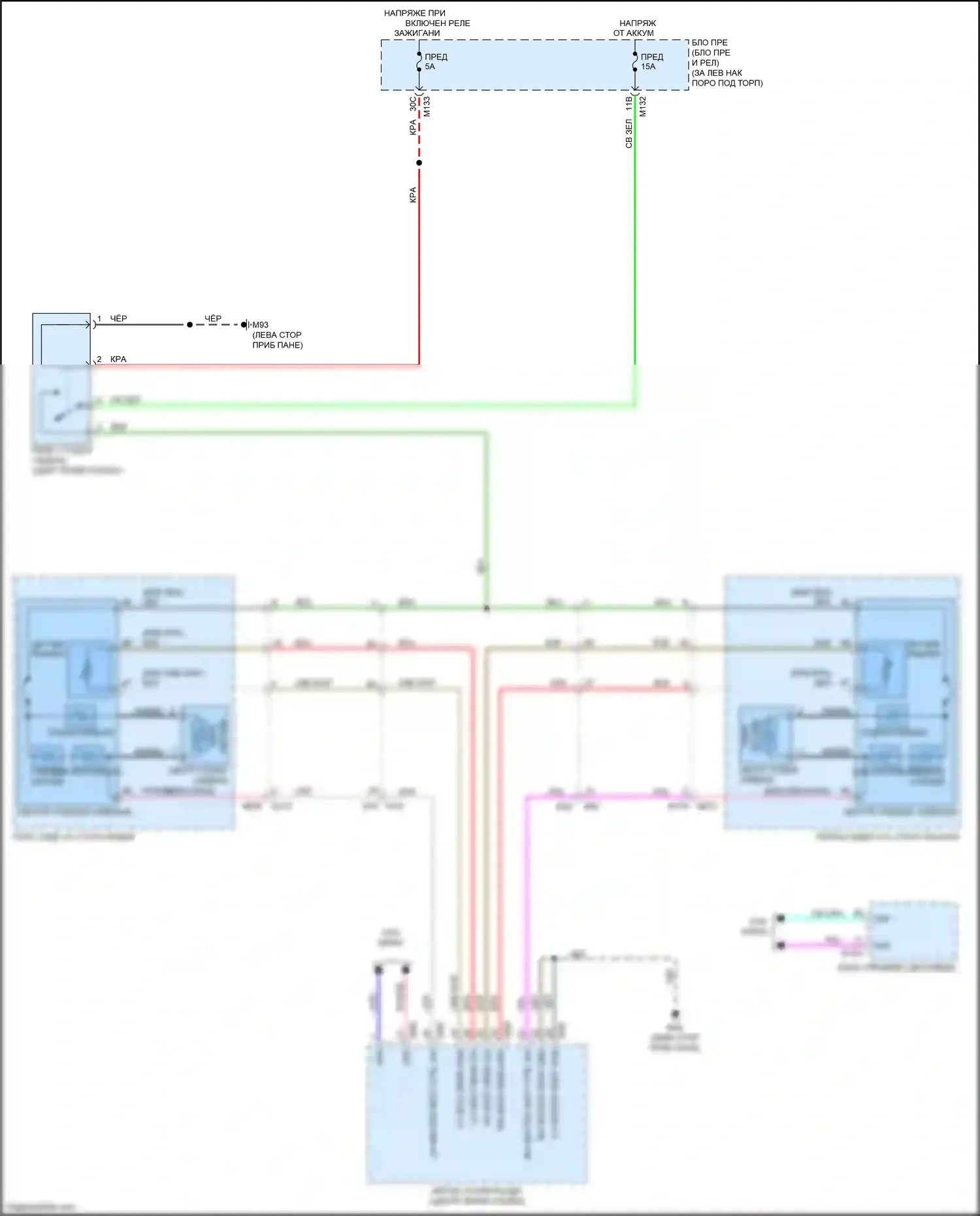 Q60 Infiniti II (2016-2024): Электросхема обогреваемых сидений 