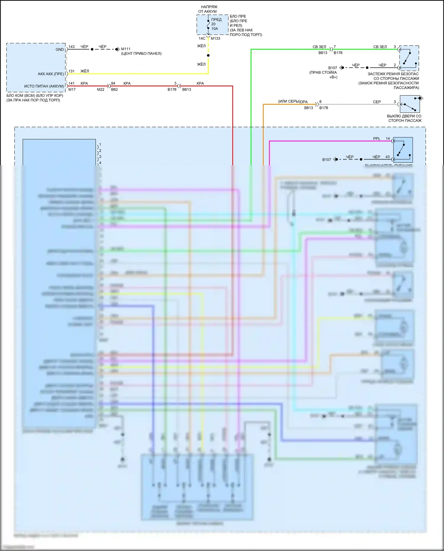 Q60 Infiniti II (2016-2024): Электросхема сидений (2 из 2) 