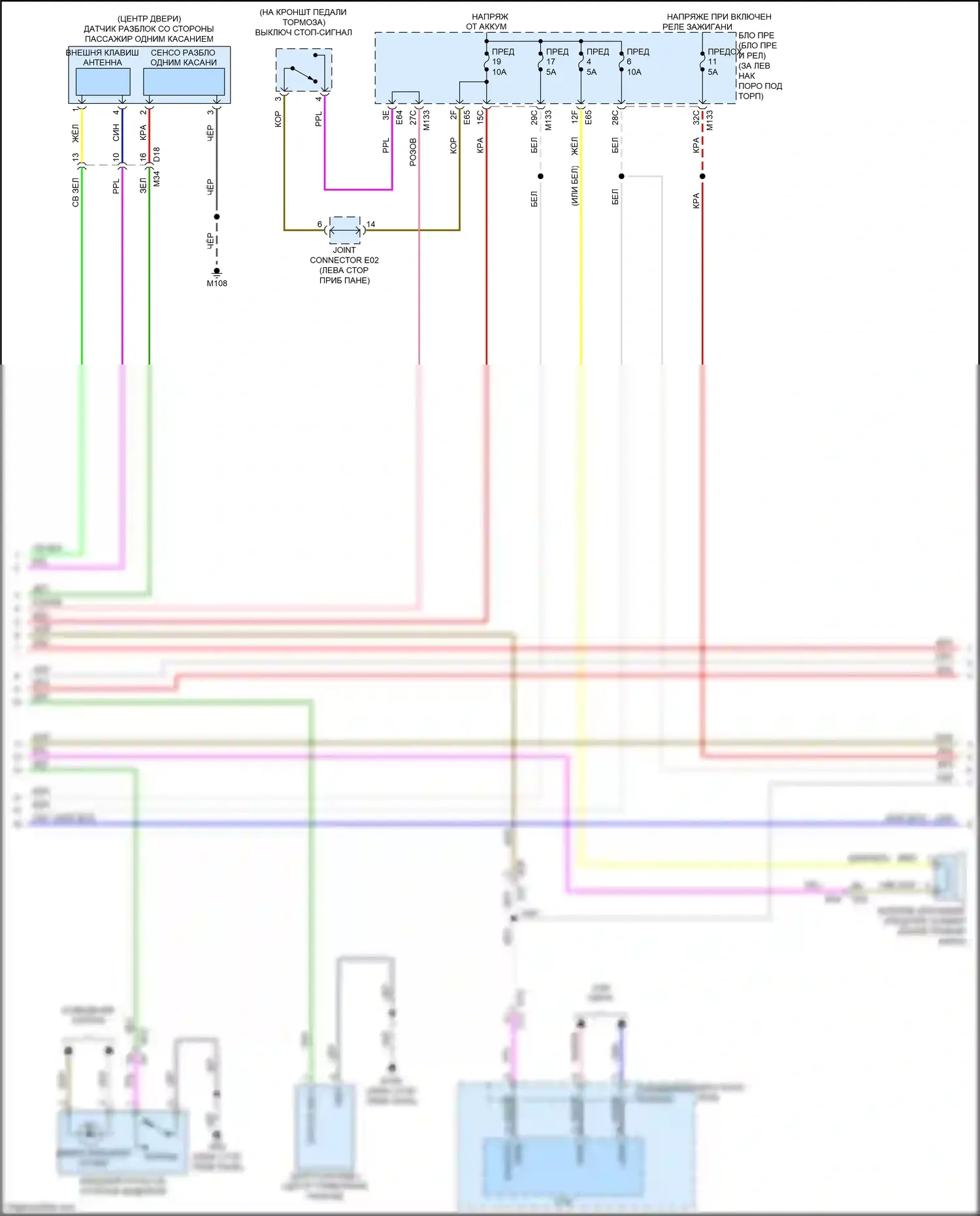Q60 Infiniti II (2016-2024): Электросхема центрального замка (3 из 4) 