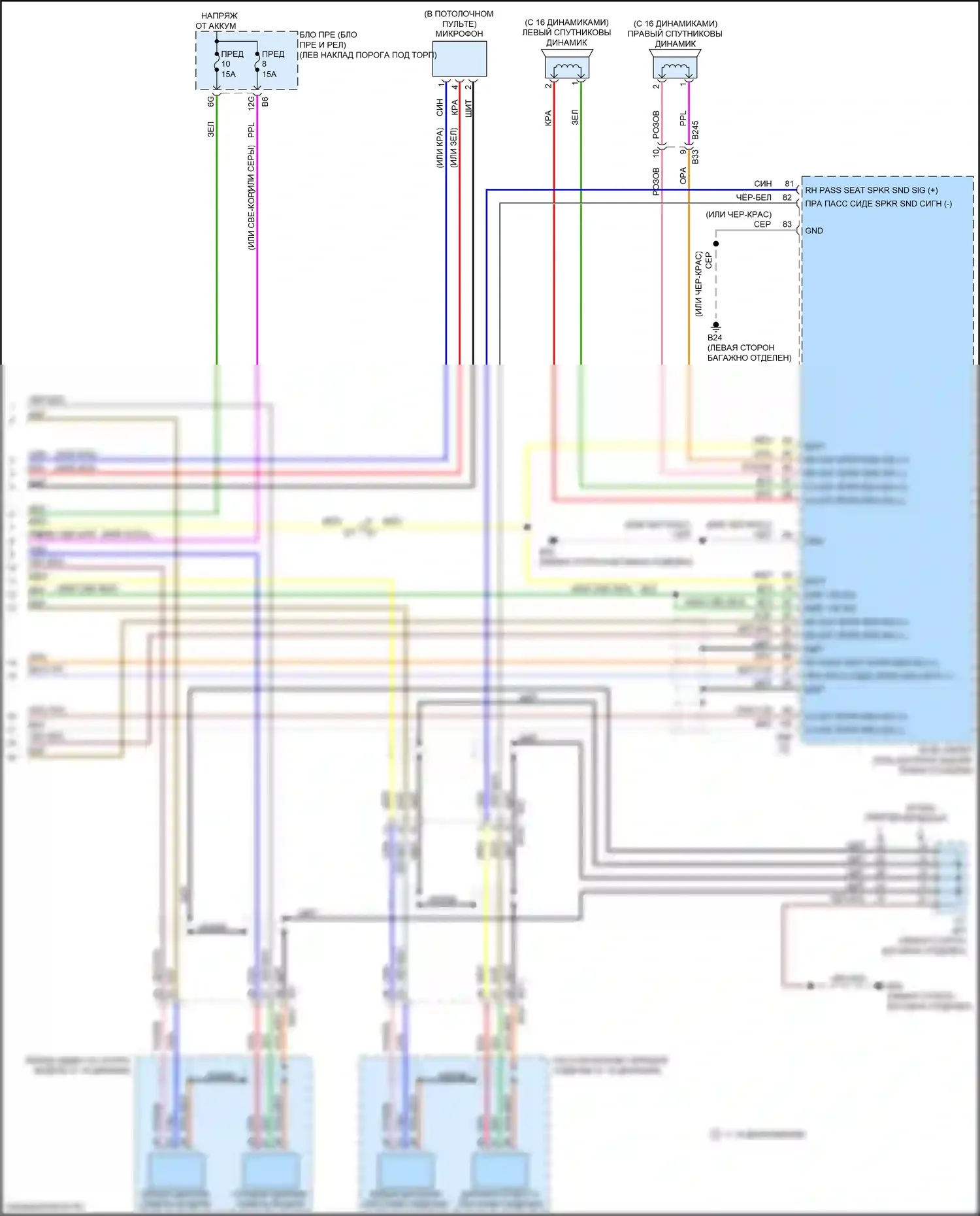 Q70 Infiniti I рестайлинг (2015-2019): Электросхема магнитолы, с навигацией (8 из 8) 