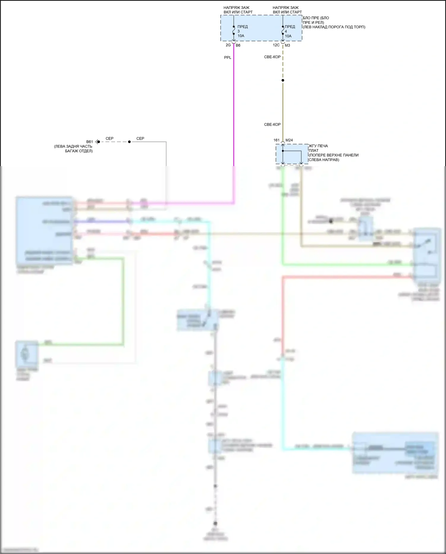 Q70 Infiniti I рестайлинг (2015-2019): Электросхема солнцезащитного козырька заднего стекла, гибрид 