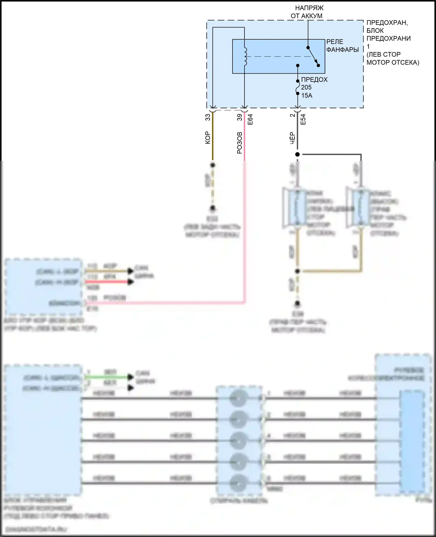 QX30 Infiniti I (2015-2019): Электросхема клаксона 