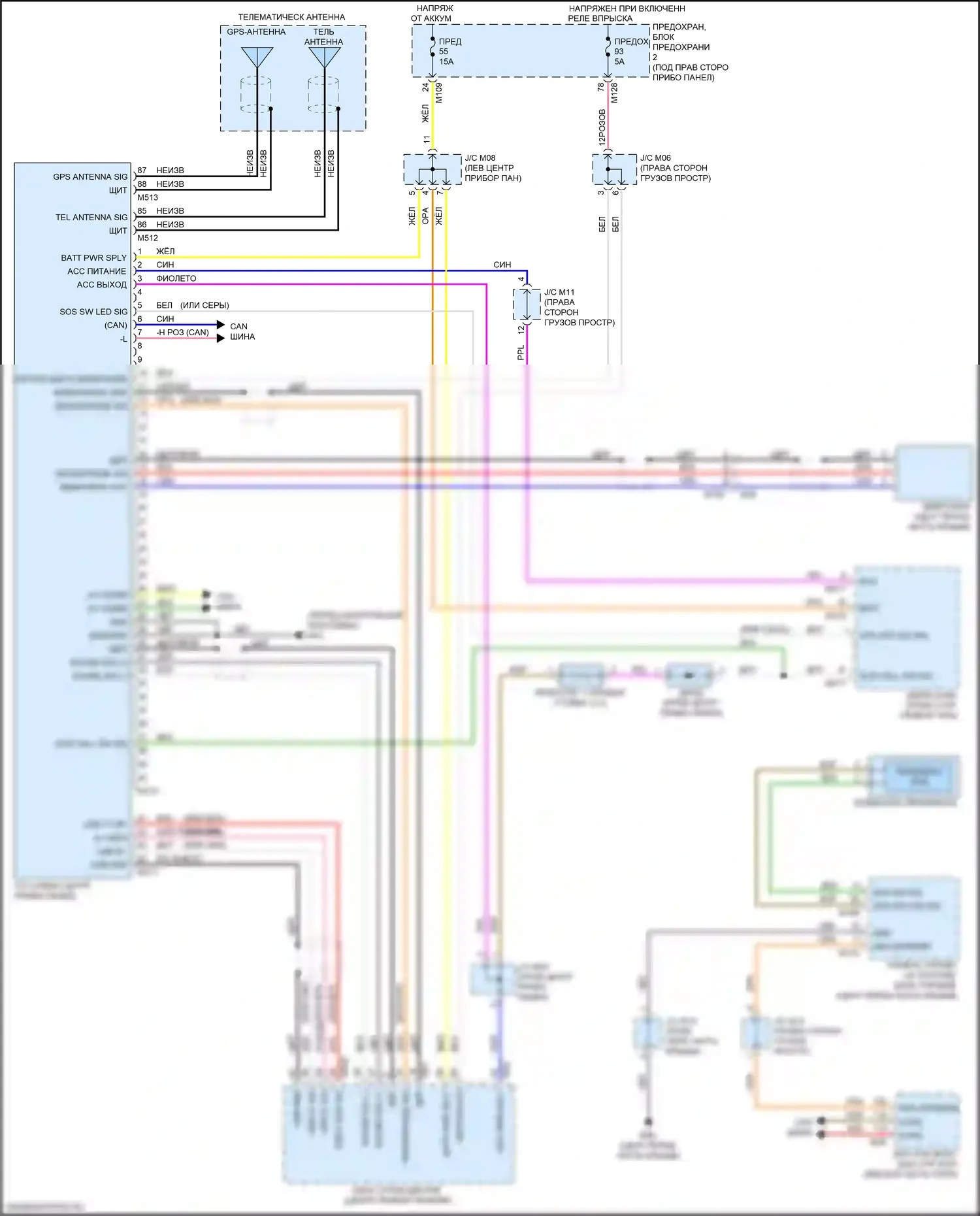 QX30 Infiniti I (2015-2019): Электросхема телематики 